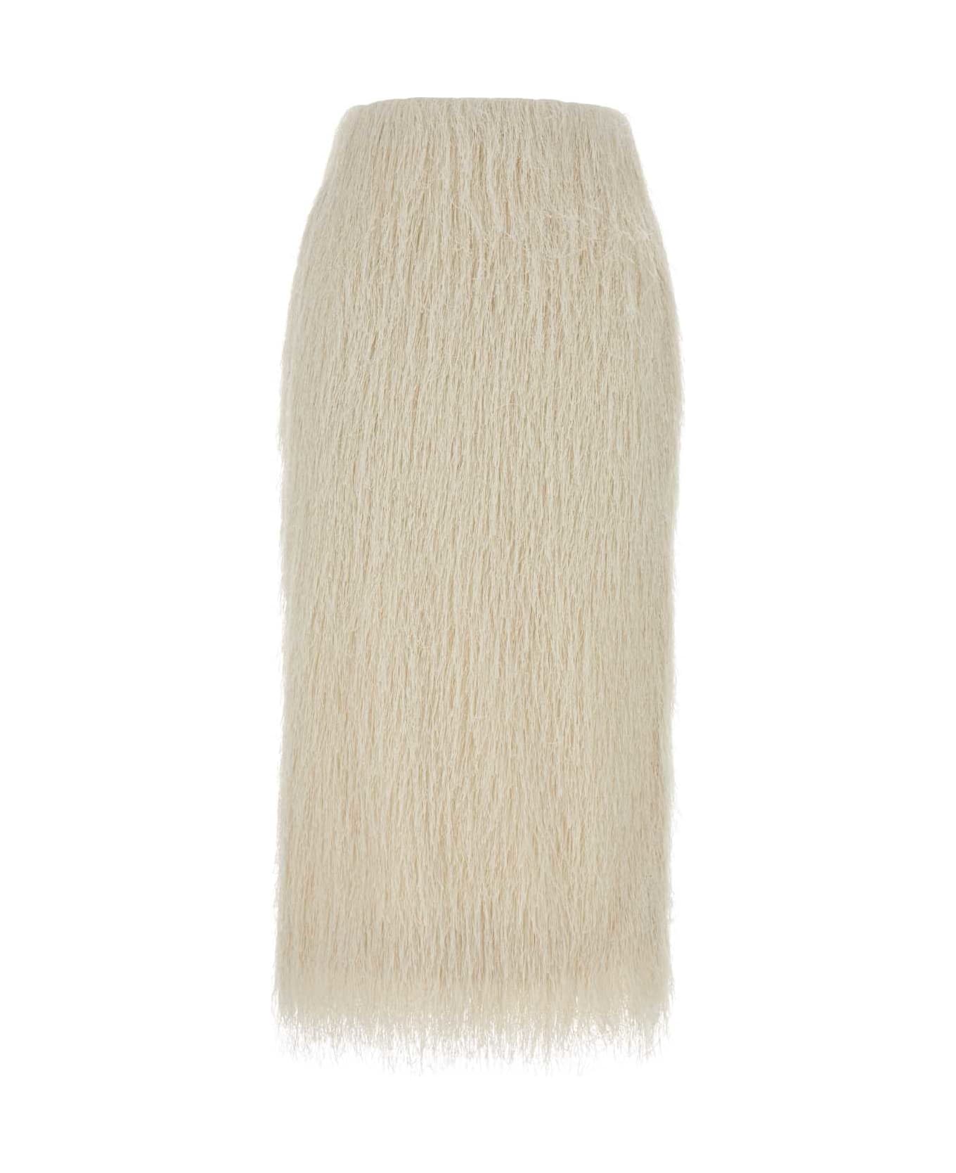 Dries Van Noten Ivory Polyester Sokna Skirt - White