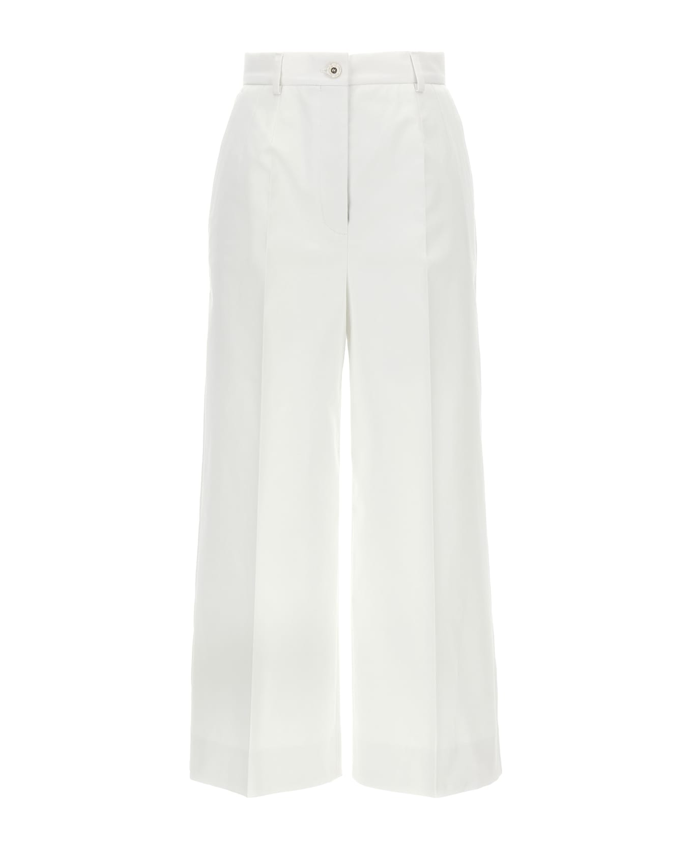 Dolce 
Gabbana High Waist Cotton Pants - White