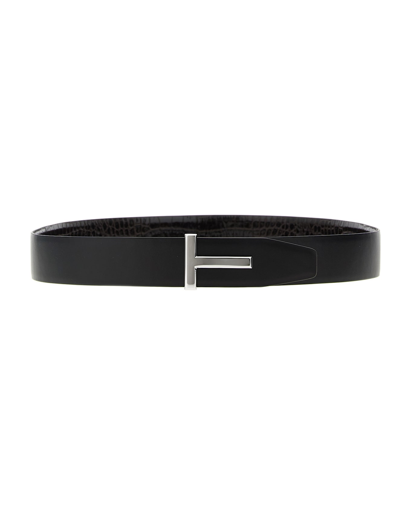 Tom Ford Reversible Crocodile Leather Belt - Brown