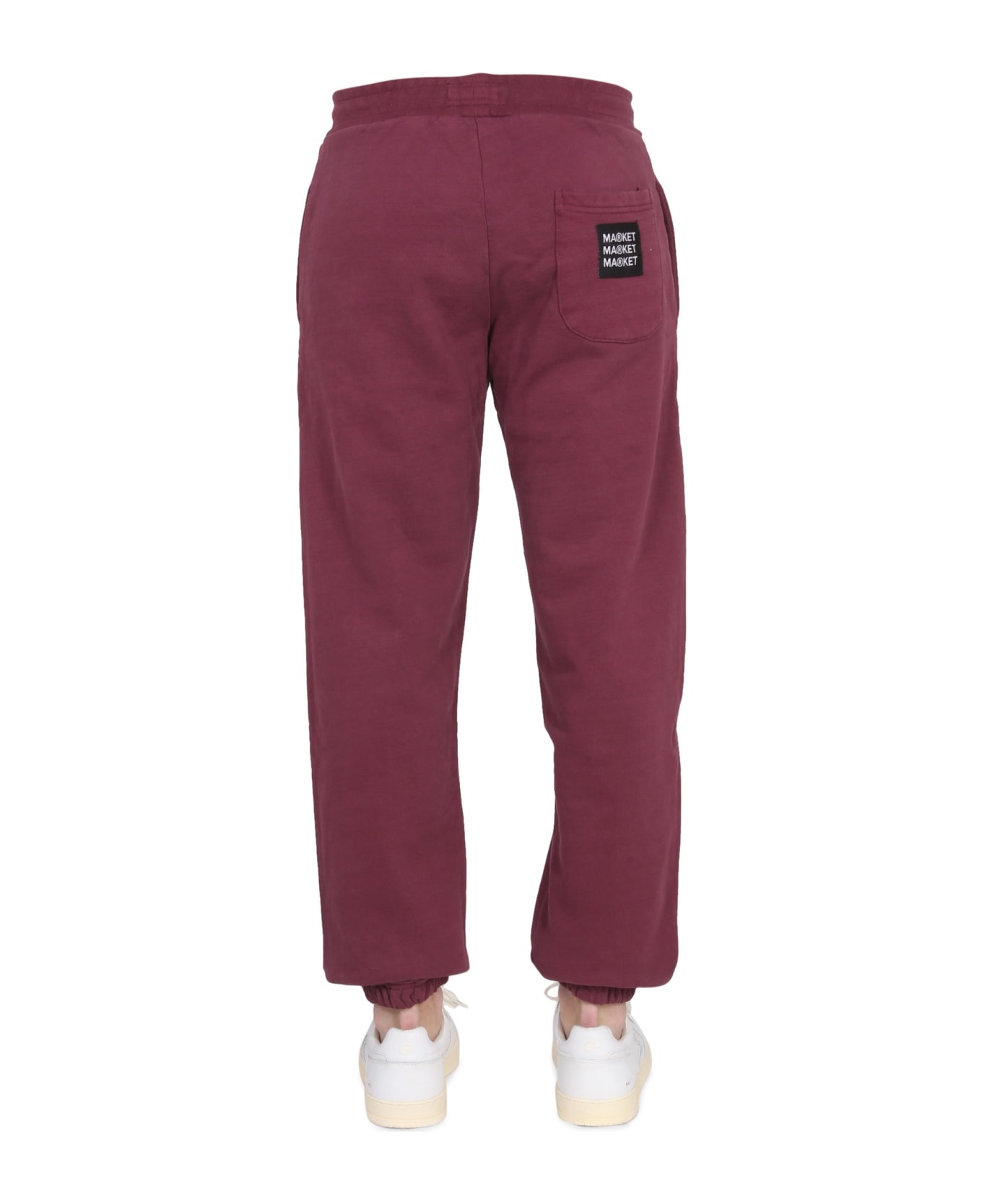 Market Pants With Applied Logo - BORDEAUX