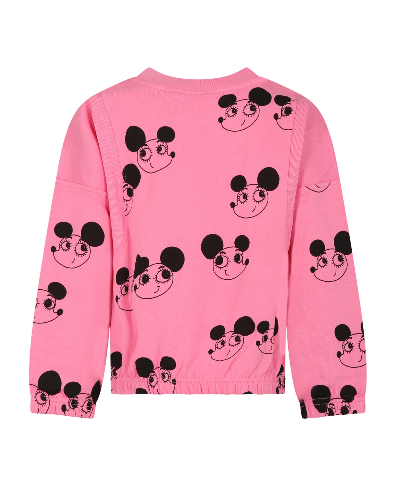 Mini Rodini Pink Sweatshirt For Girl With Mice - Pink ニットウェア＆スウェットシャツ