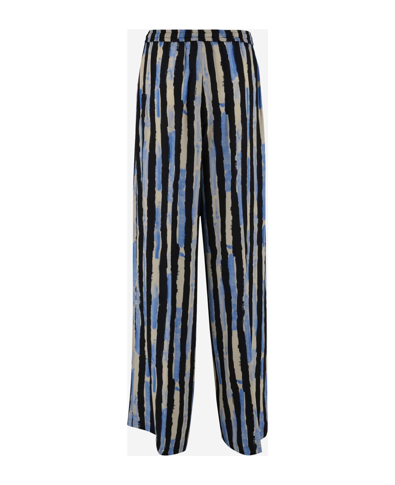 Pinko Viscose Twill Pants With Striped Pattern - Red ボトムス