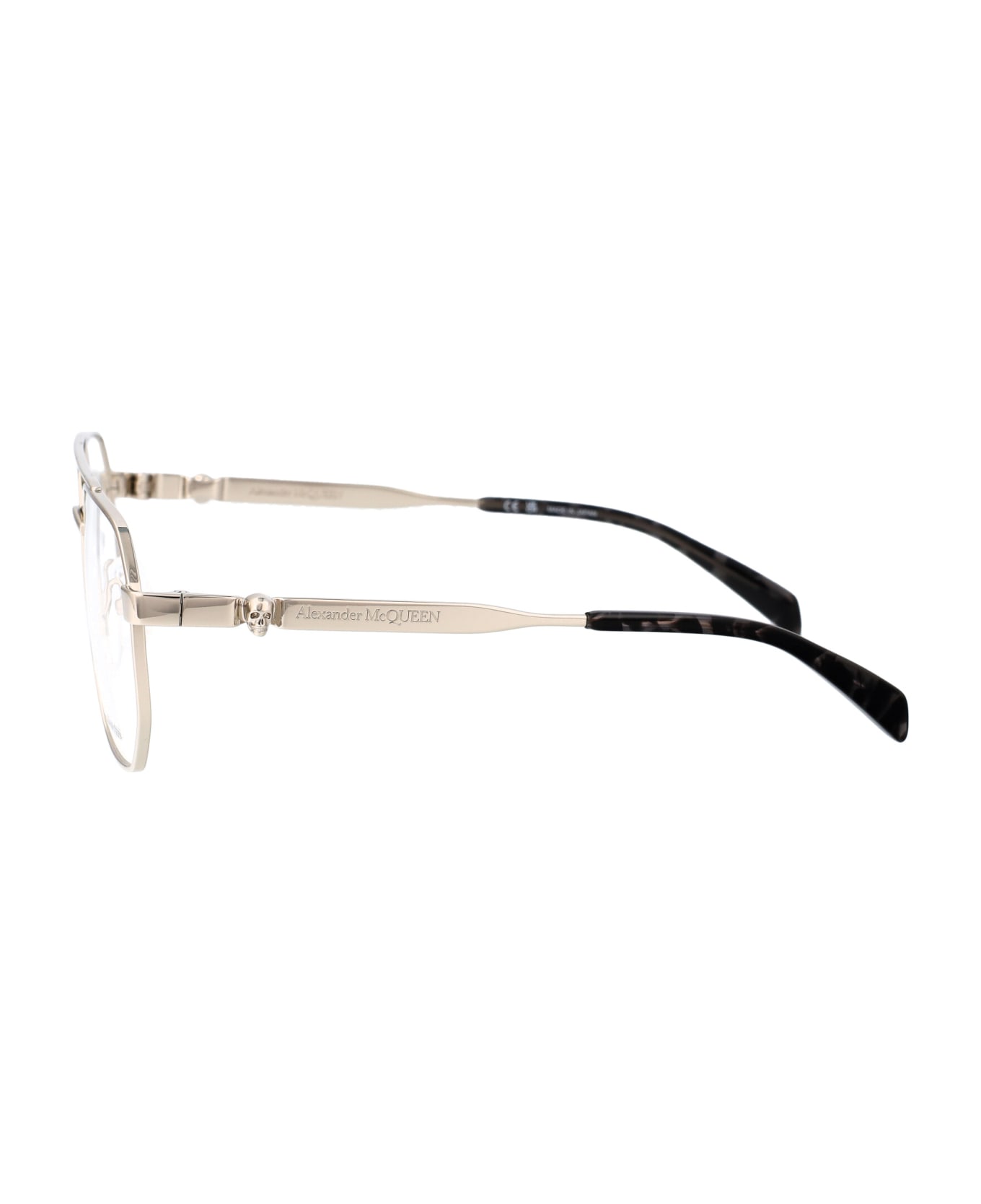 Alexander McQueen Eyewear Am0459o Glasses - 003 SILVER SILVER TRANSPARENT アイウェア