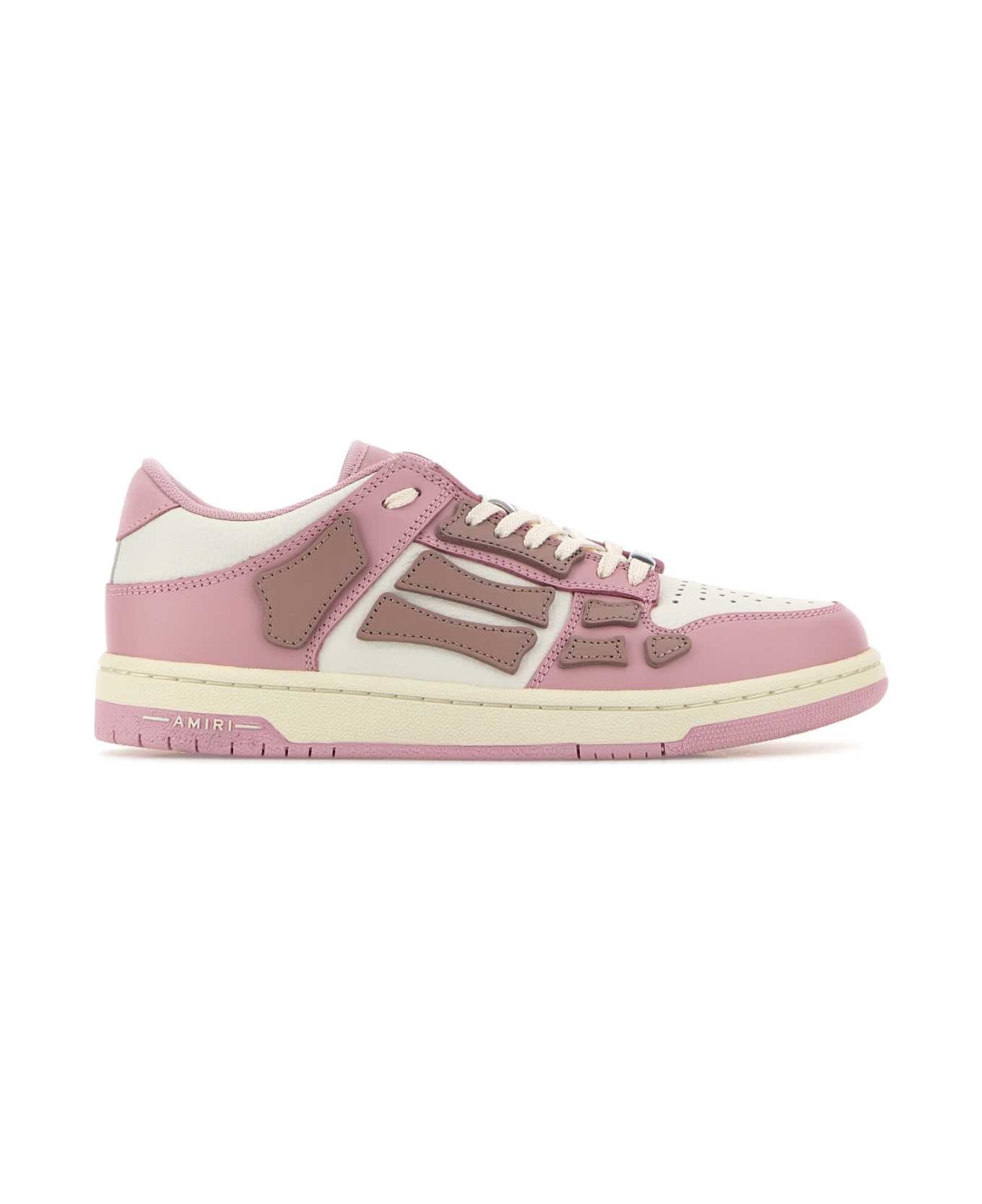 AMIRI Two-tone Leather Skel Sneakers - PINK