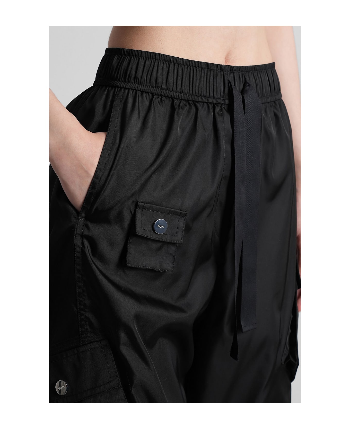 Ganni Pants In Black Polyamide - Black