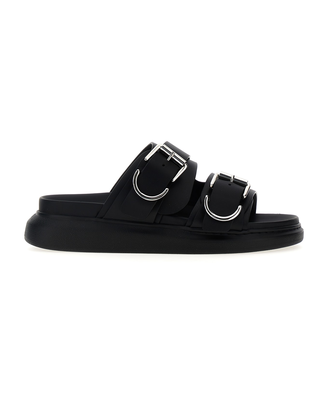 Alexander McQueen Buckle Sandals - Black/silver