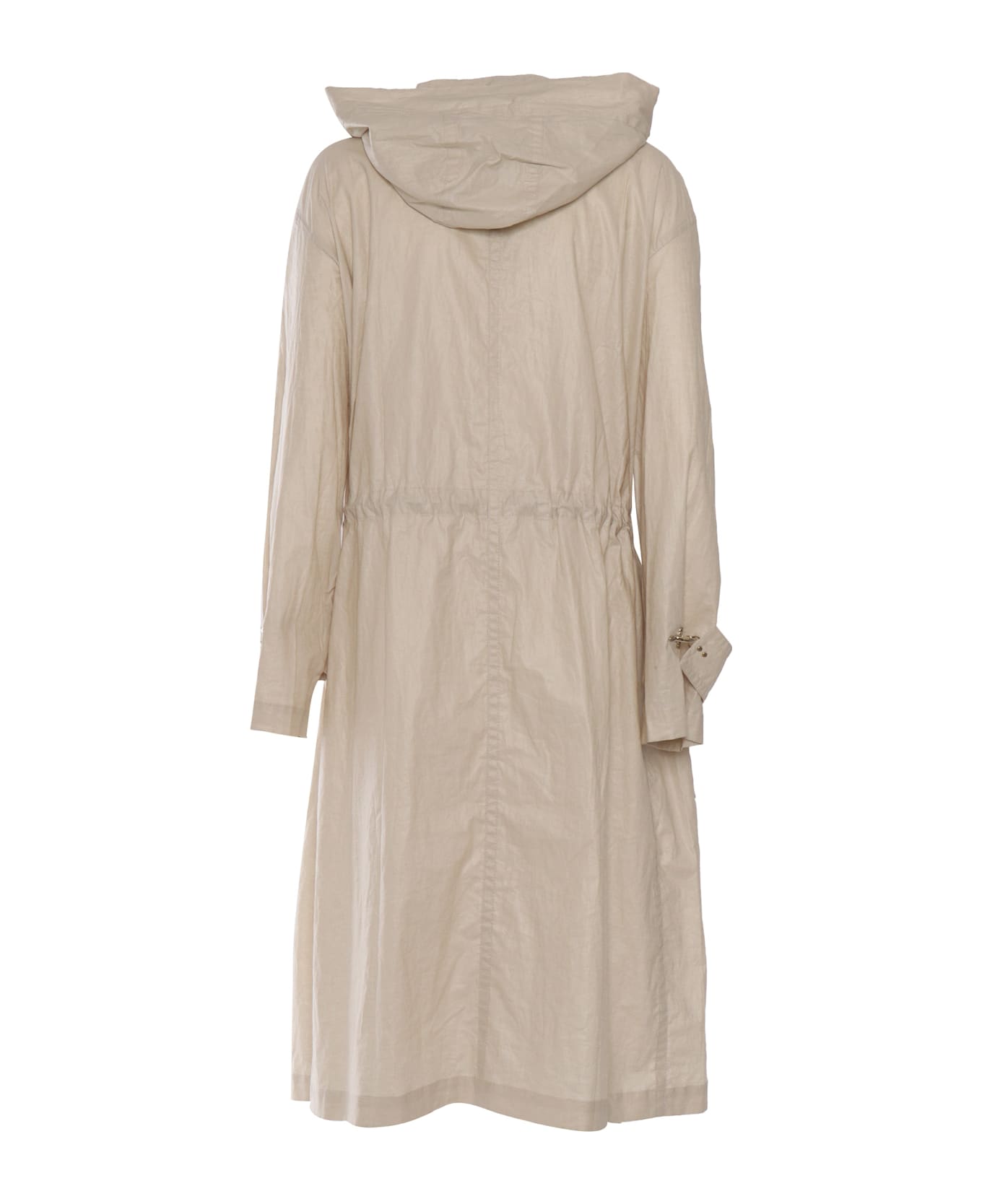 Fay Hooded Long Parka Coat - BEIGE