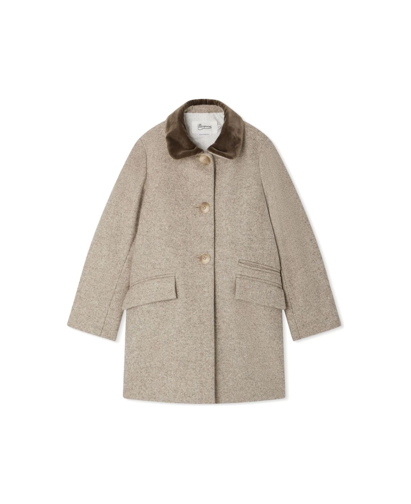 Bonpoint Ginette Coat - C Mastic Chine