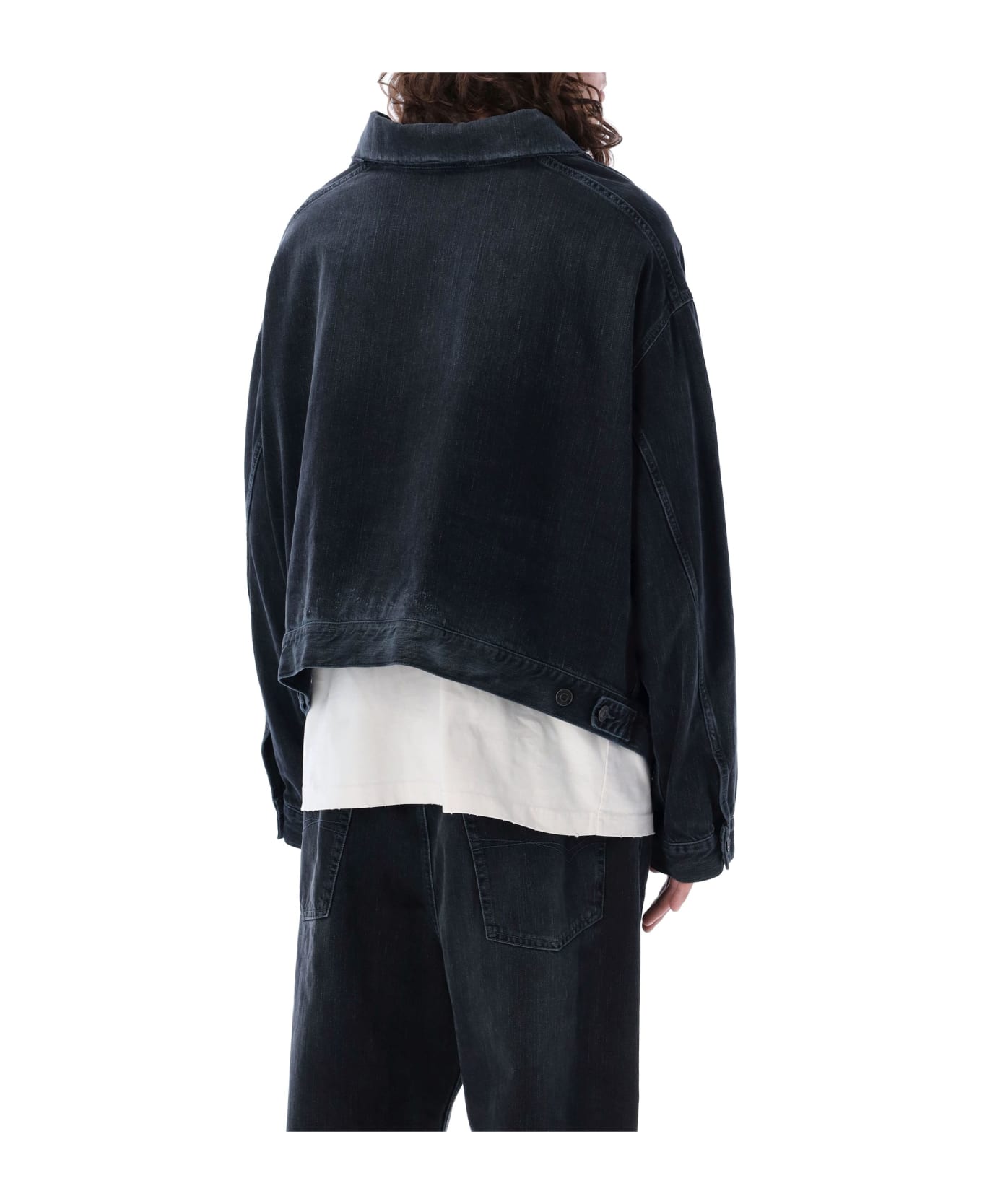Balenciaga Off-shoulder Denim Jacket - Black ジャケット
