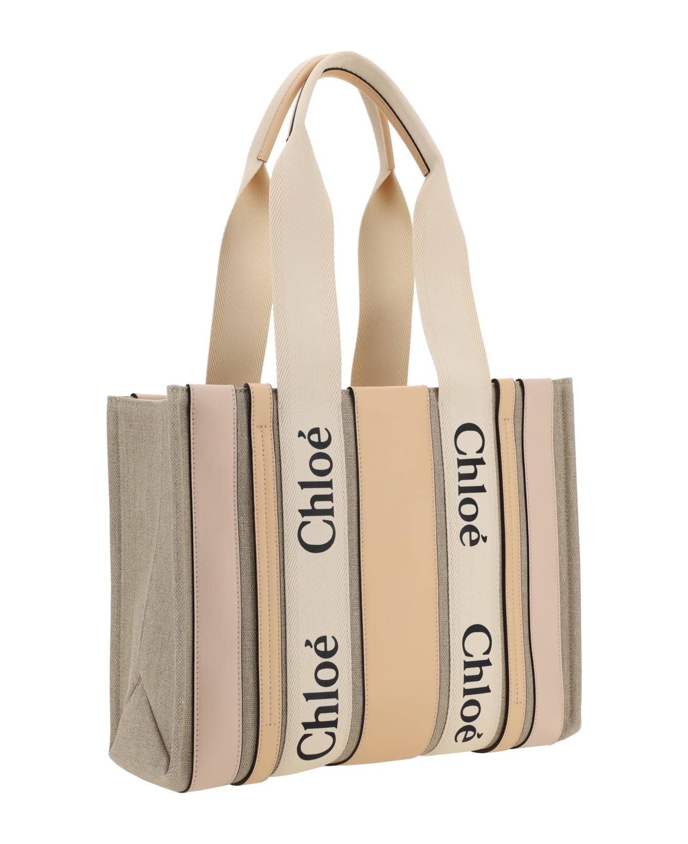 Chloé Woody Medium Tote Bag - Cement Pink
