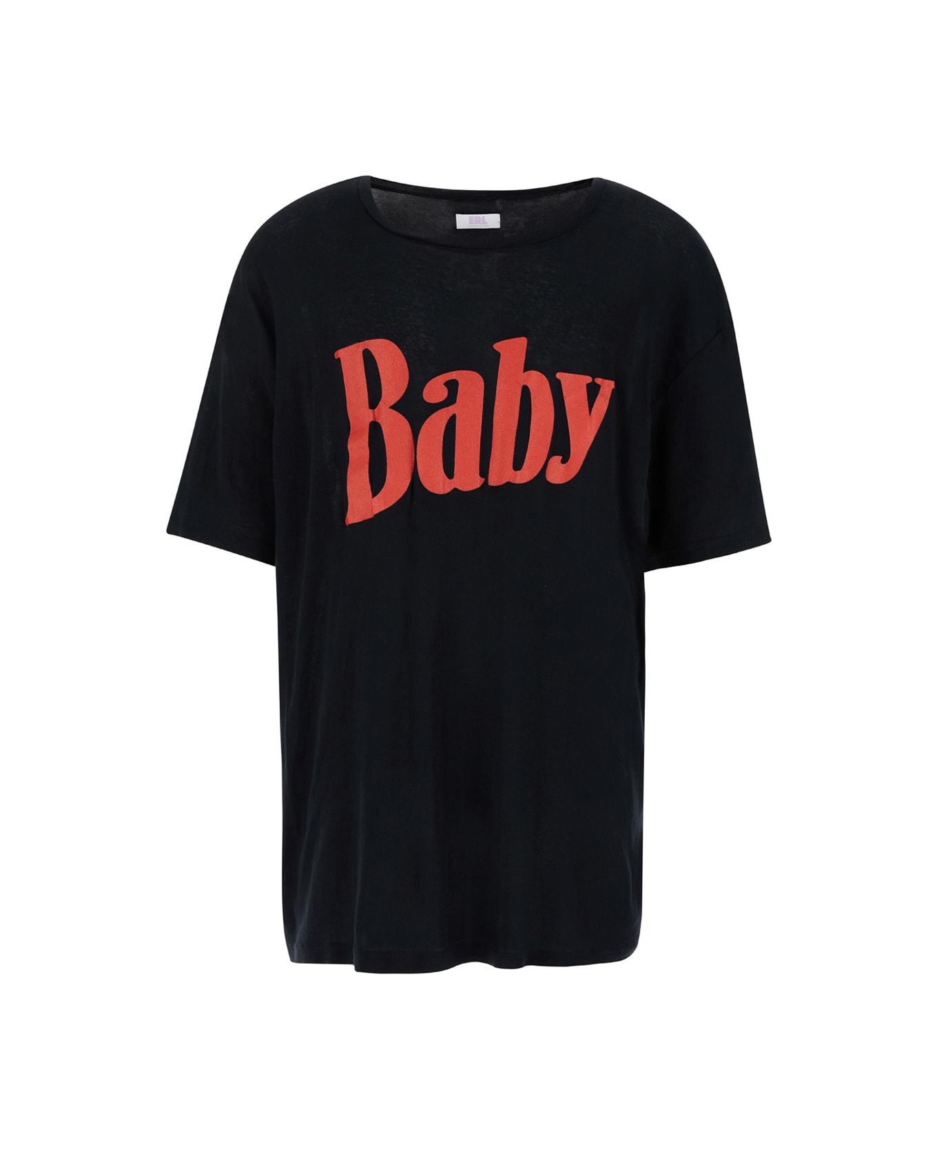 ERL Oversized Black T-shirt With Baby Print In Cotton Man - Black