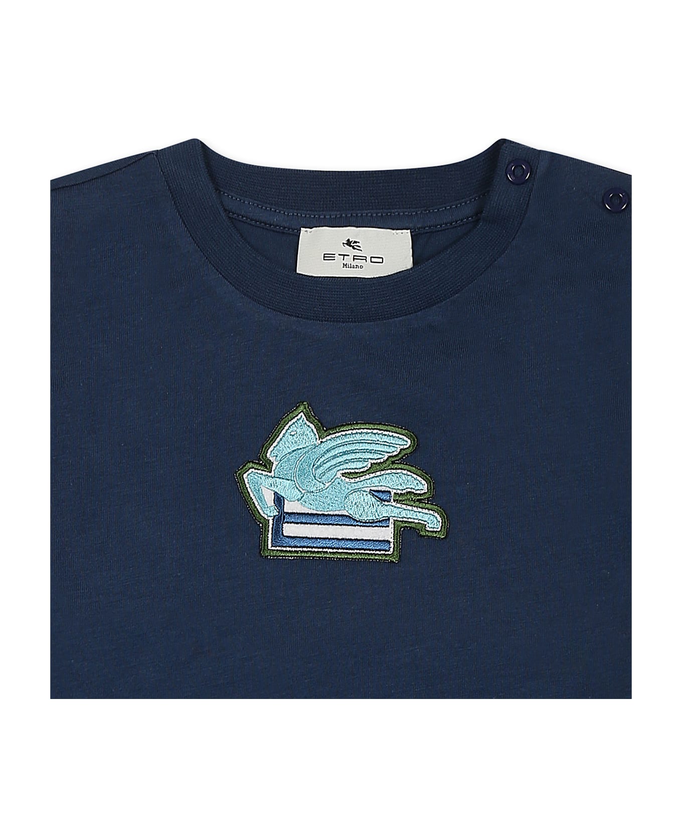 Etro Blue T-shirt For Baby Boy Pegasus - Blue