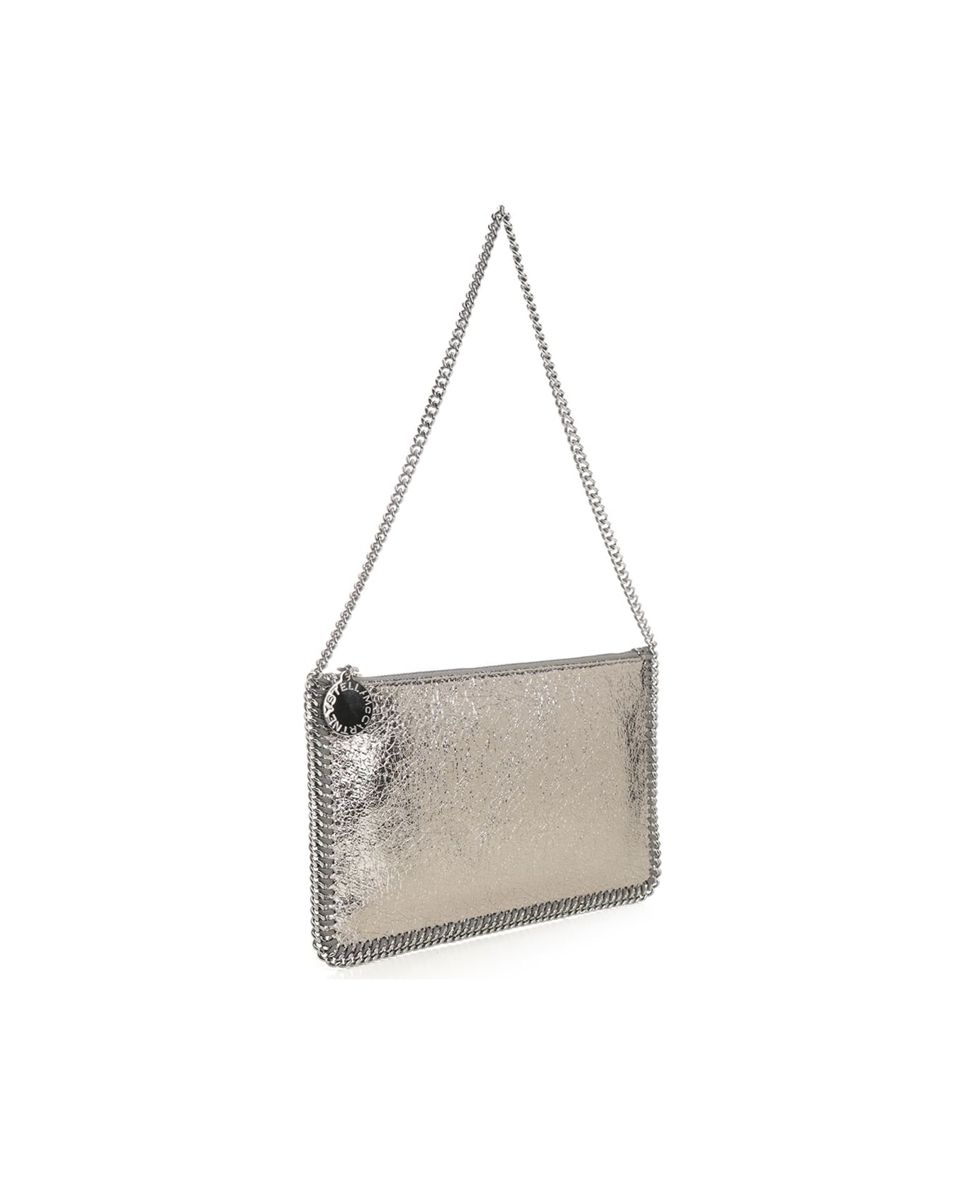 Stella McCartney 
falabella
 Metallic Clutch - Steel Grey