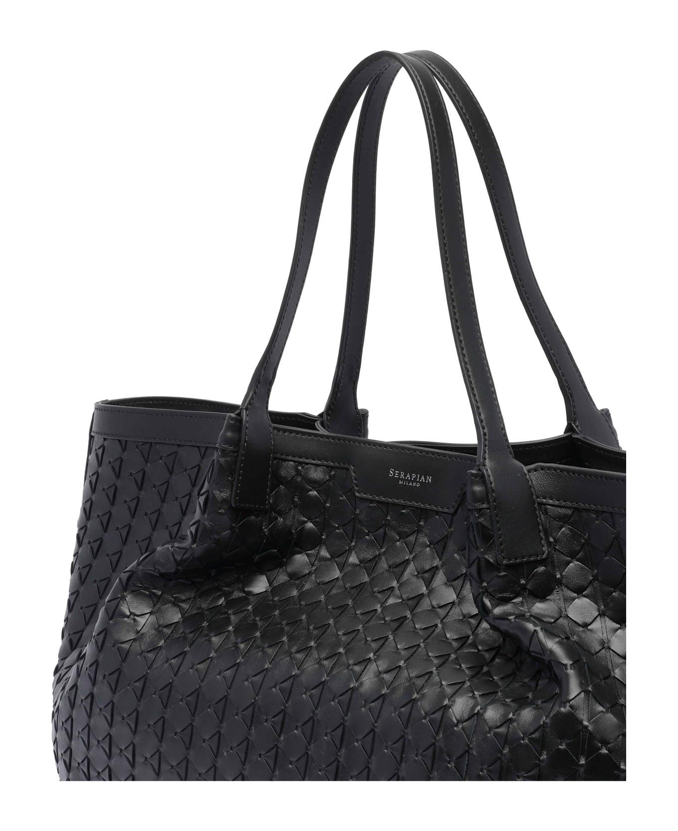 Serapian Secret Mosaic Tote Bag - Black
