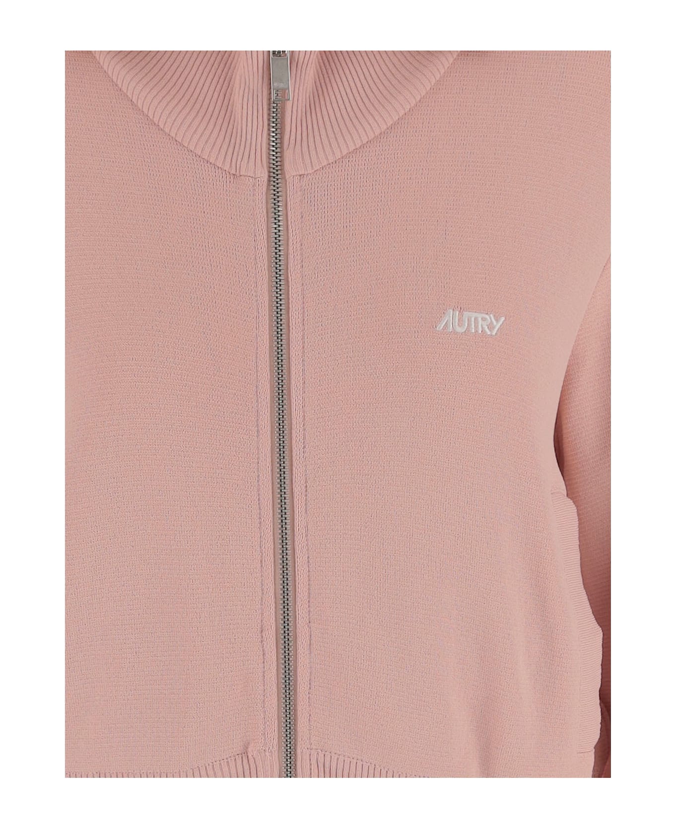 Autry Viscose Blend Jacket With Logo - Pink