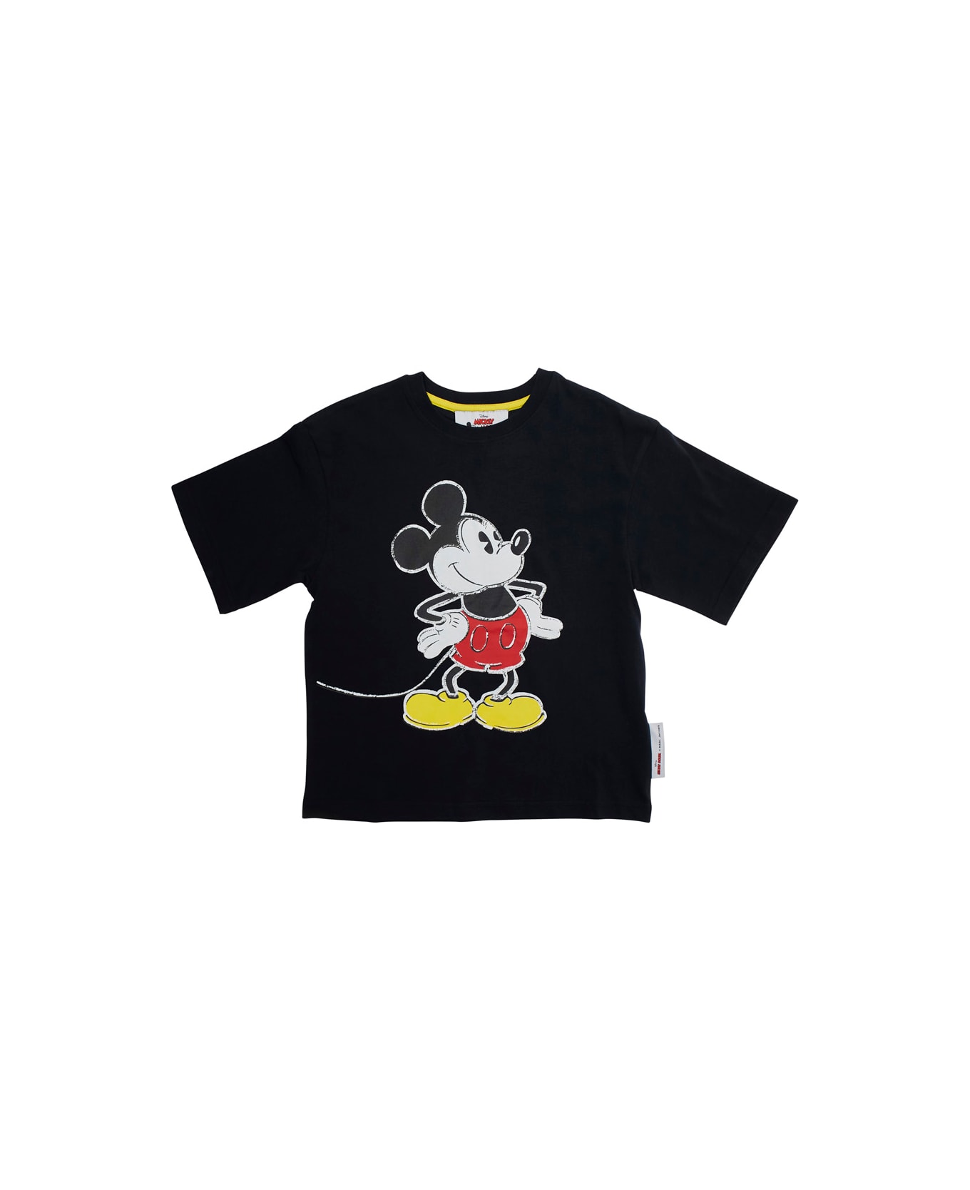 Marc Jacobs Black T-shirt With Mickey Mouse Print On Front And Back In Cotton Boy - Black