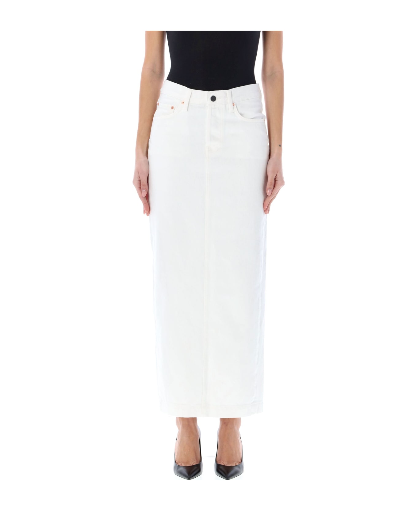 WARDROBE.NYC Denim Column Skirt - WHITE