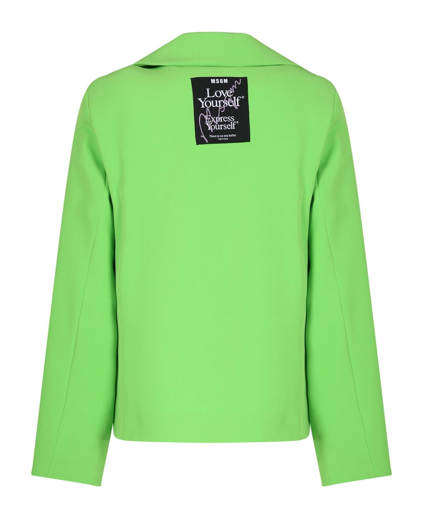 MSGM Green Jacket For Girl With Logo - Green