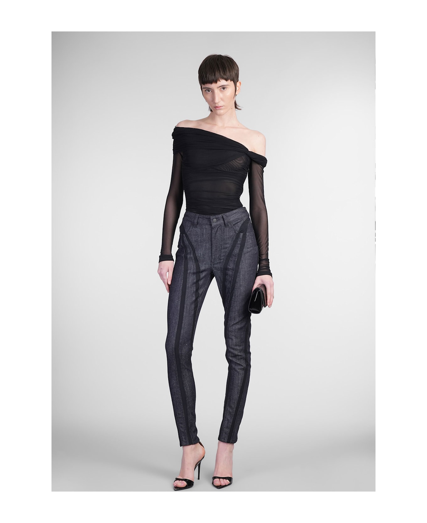 Mugler Jeans In Blue Denim - blue