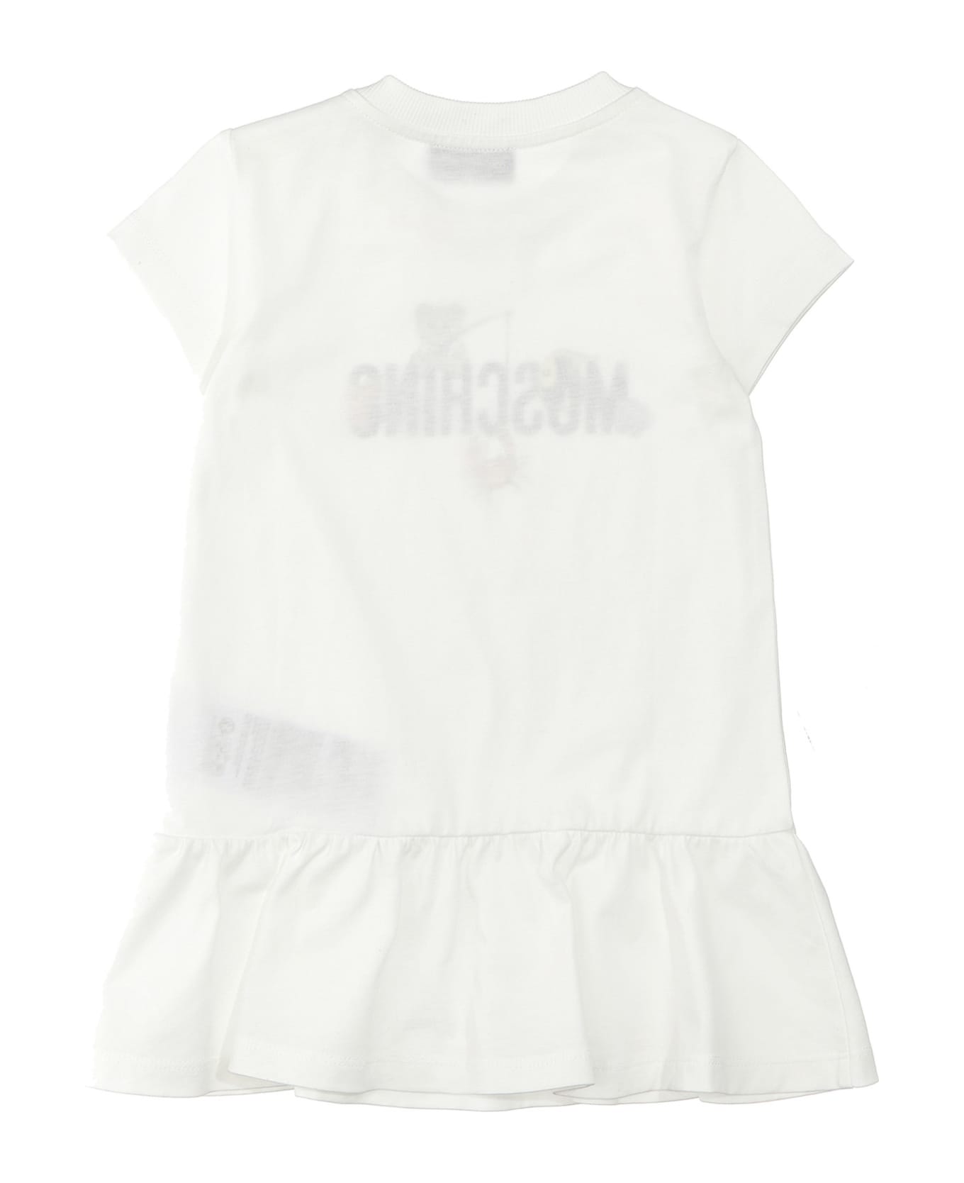 Moschino Logo Print Dress - White ワンピース＆ドレス