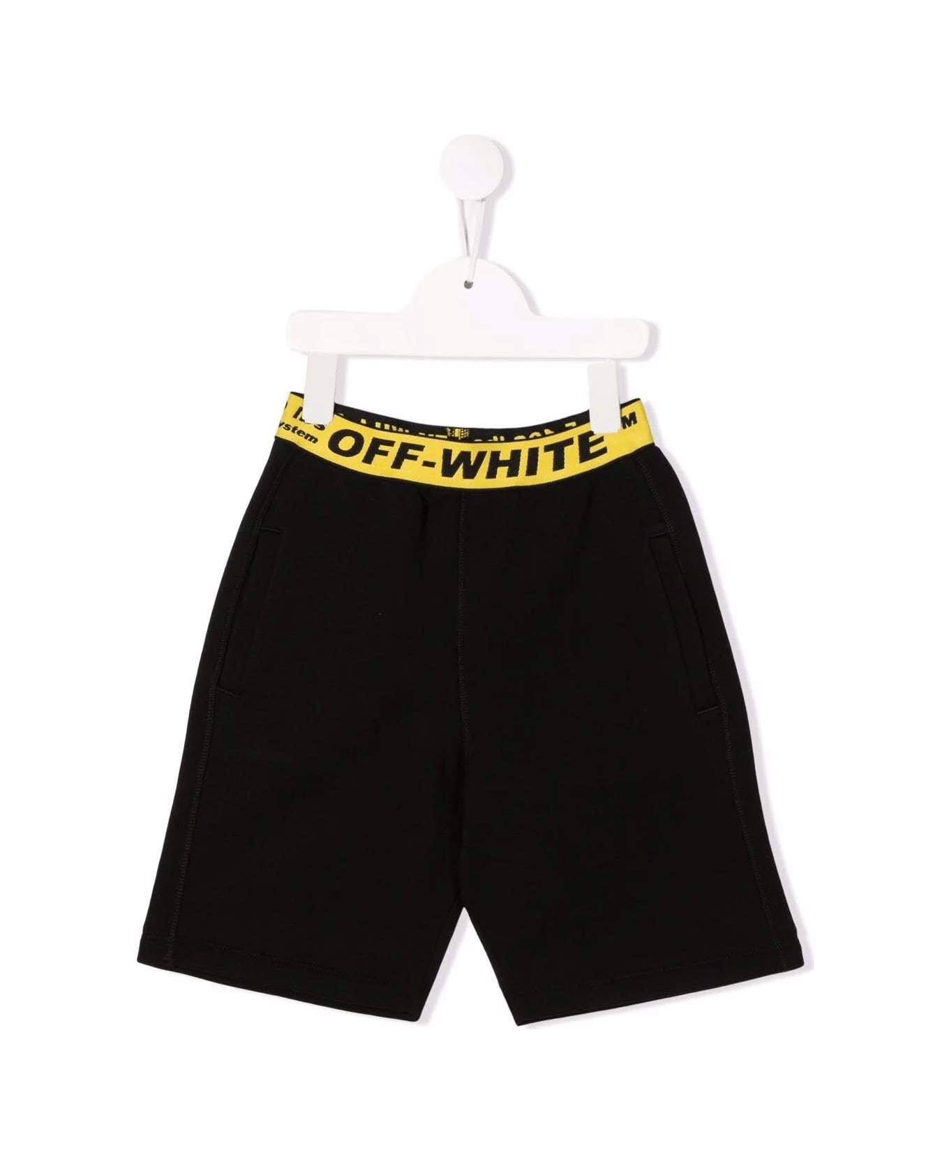 Off-White Kids Black Off Industrial Sports Shorts - BLACK ボトムス
