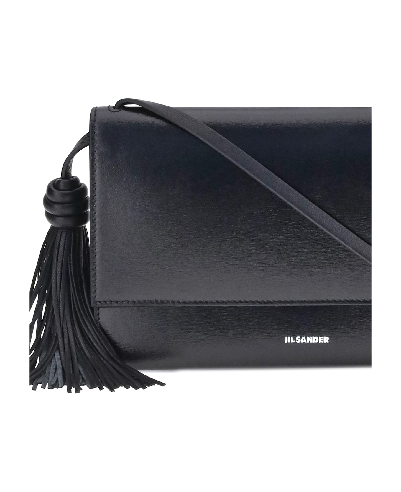 Jil Sander Tassel Shoulder Bag - Black