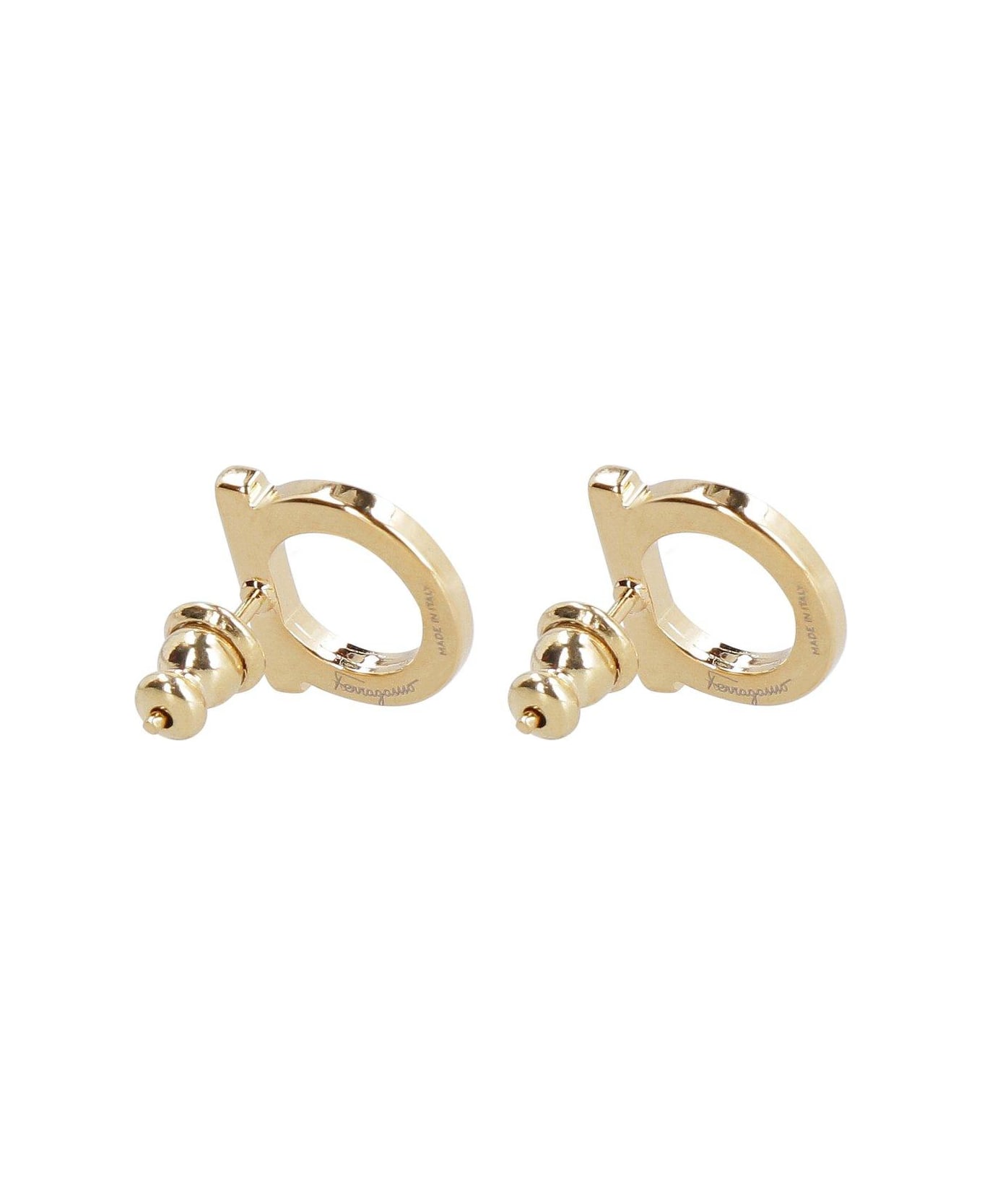 Ferragamo Classic Gancini Logo Earrings - Gold