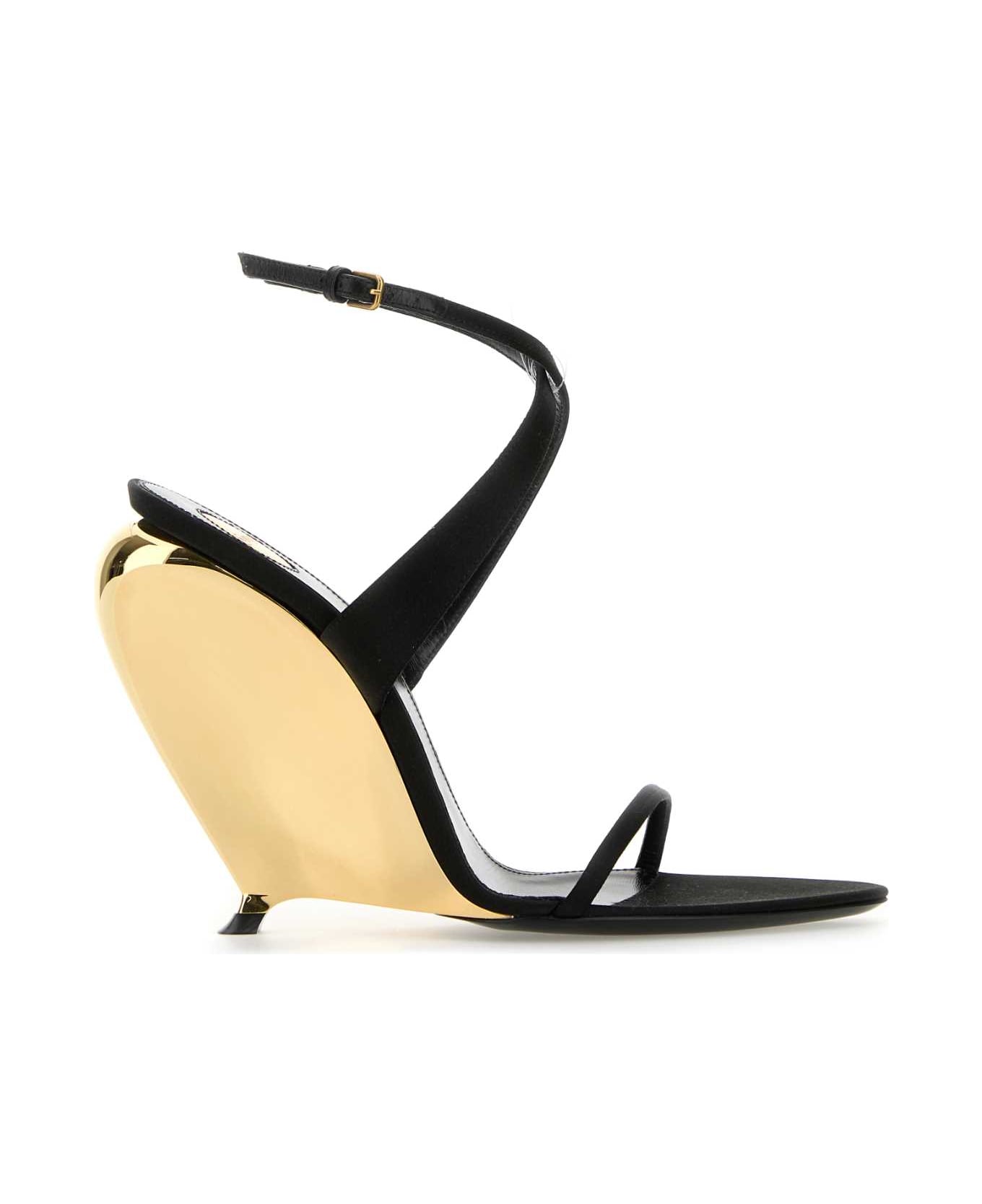 【送料&関税込】Saint Laurent Black Crepe Tallulah Wedges Saint Laurent Black Crepe Tallulah Wedges | italist, ALWAYS