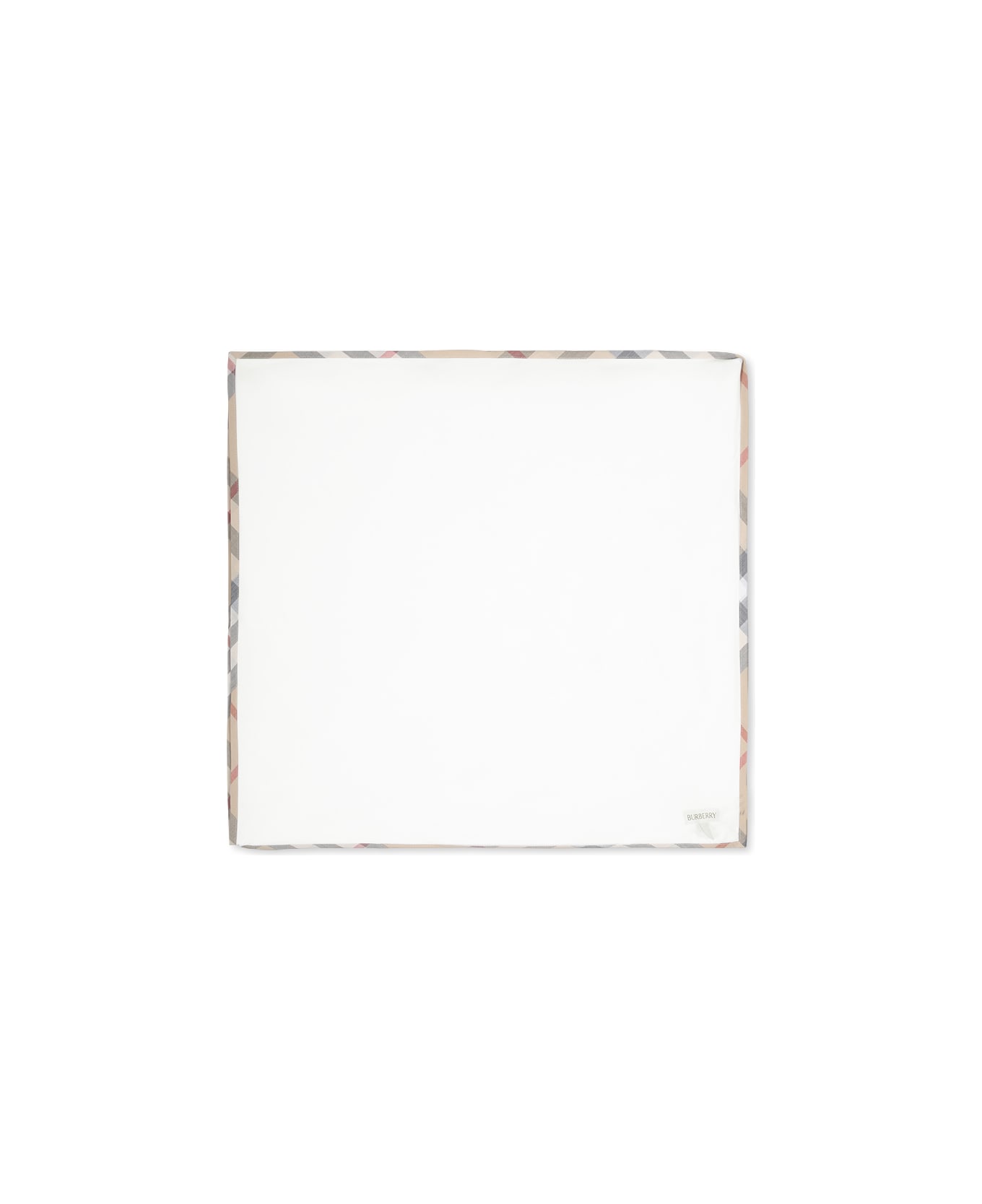 Burberry White Blanket For Babykids With Vintage Check - White