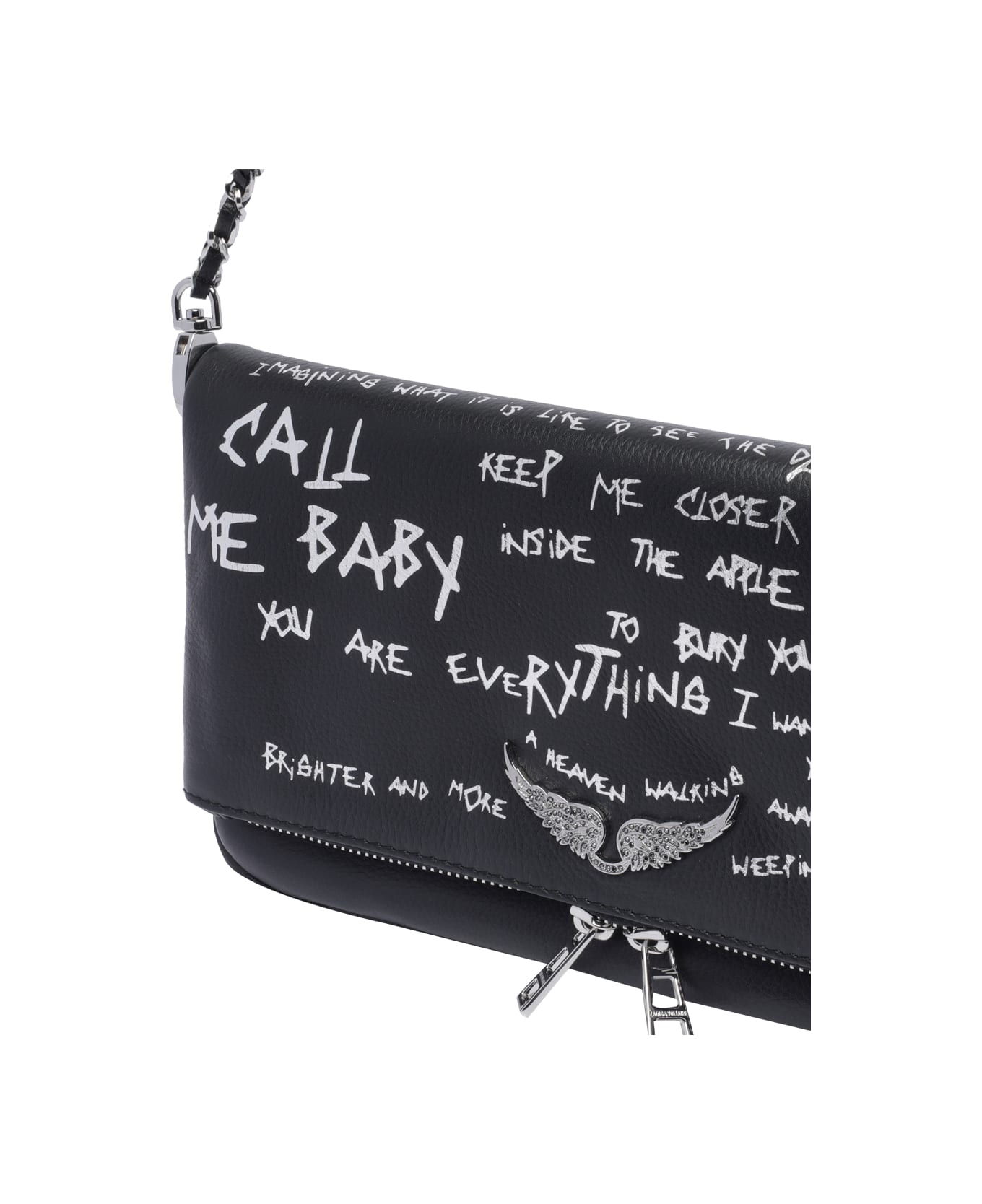 Zadig & Voltaire Rock Graffiti Crossbody Bag - Black