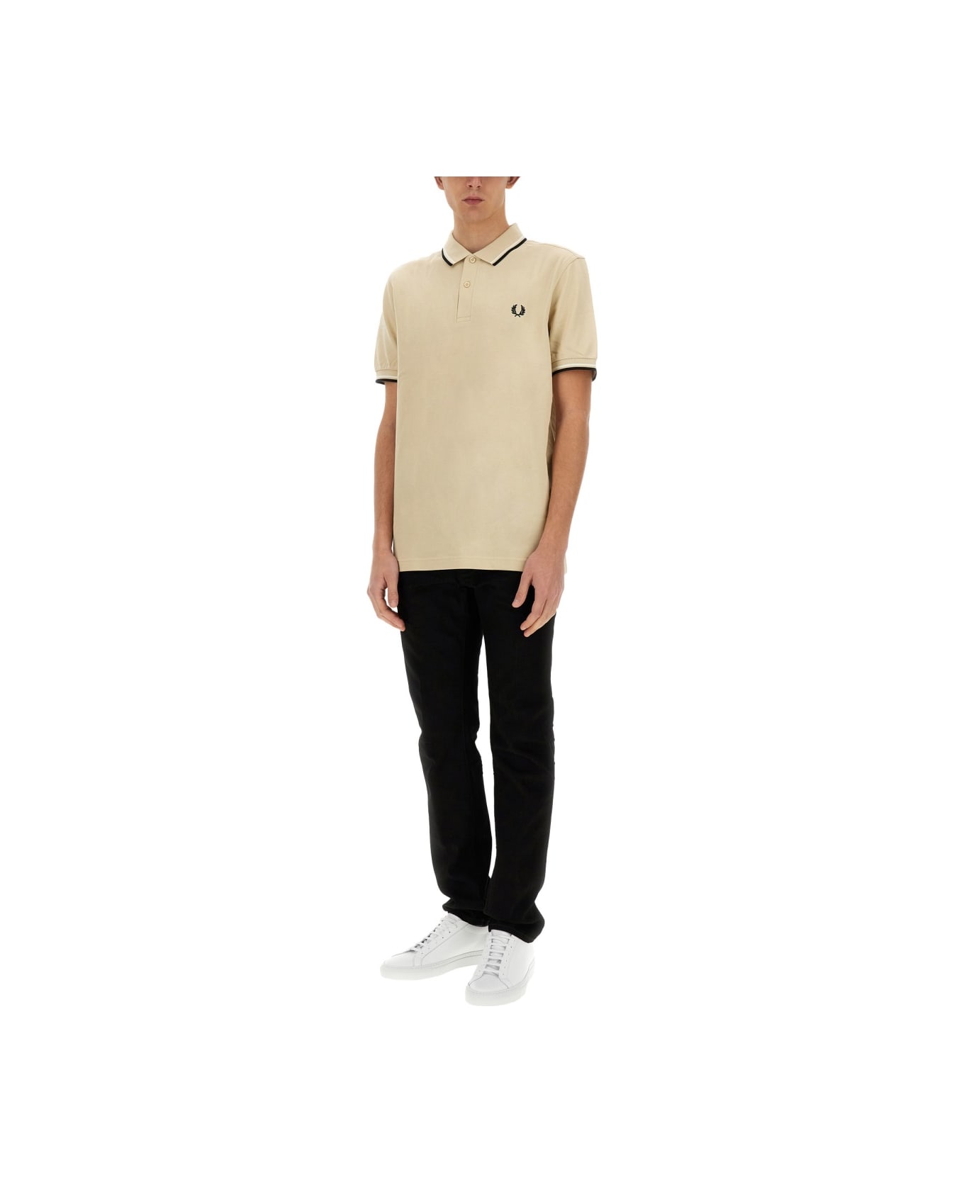 Fred Perry Polo With Logo - POWDER
