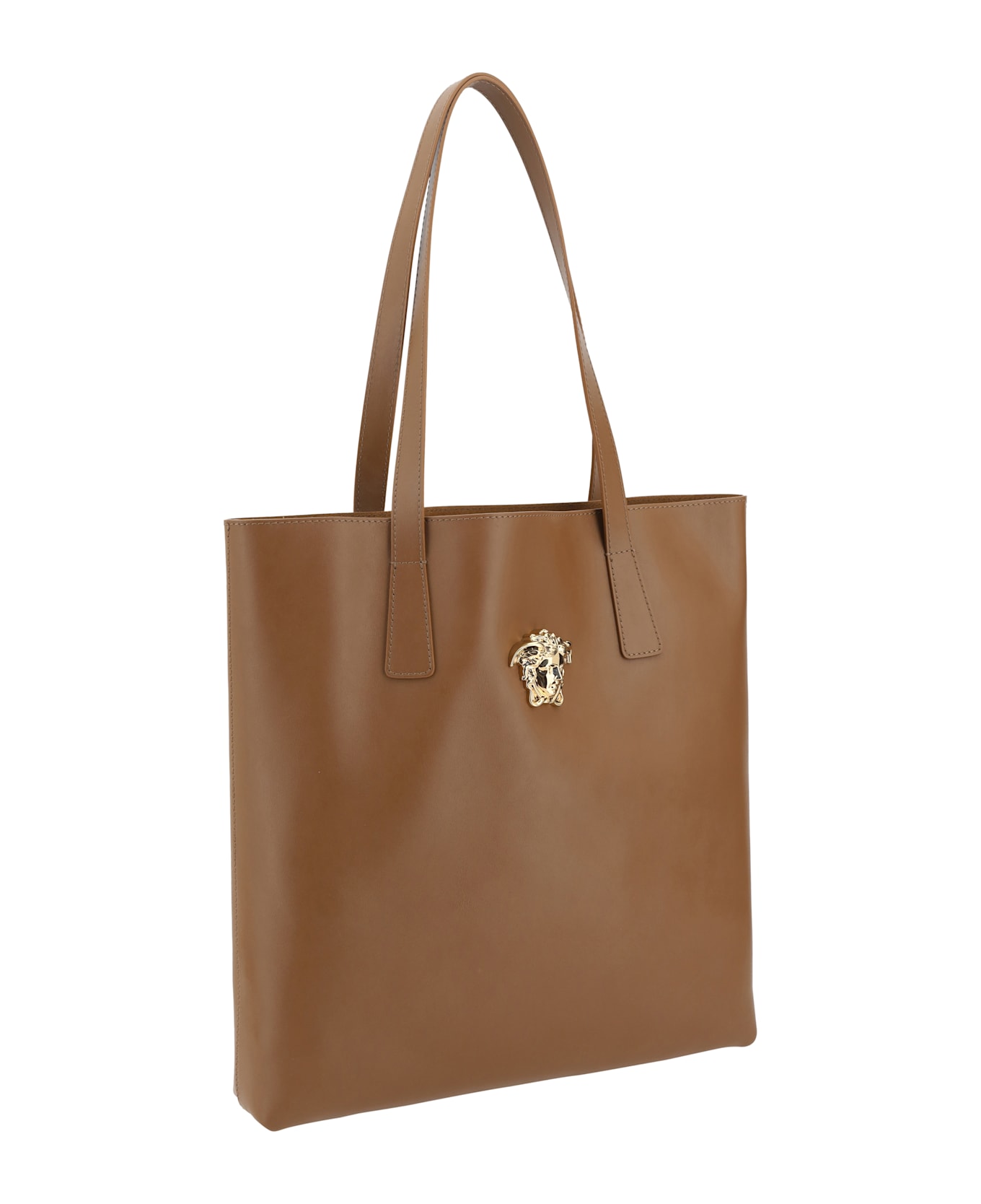 Versace Medusa Tote Bag - Brown - Versace Gold