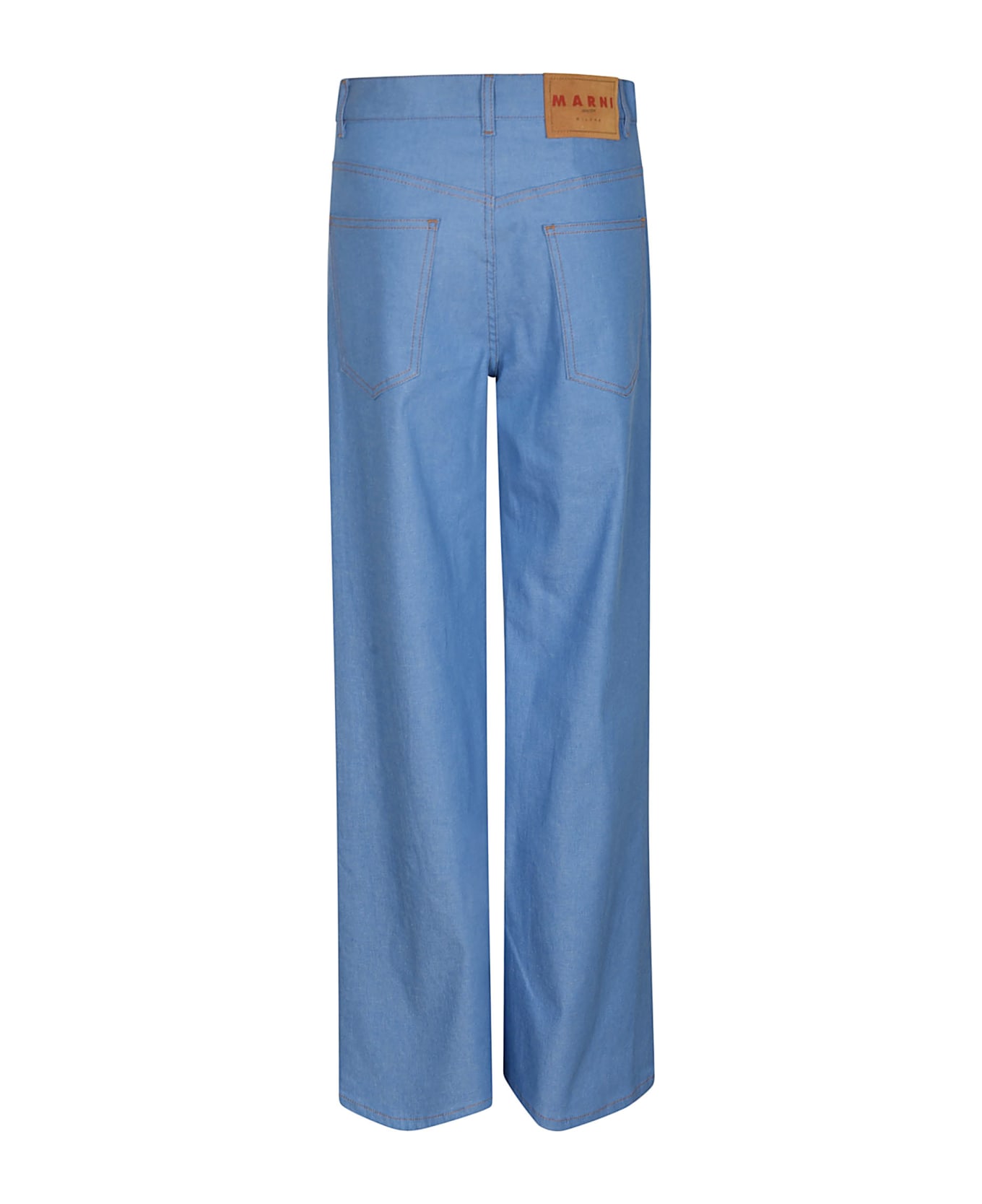 Marni Blue Denim Stretch Flared Trousers - Blue デニム