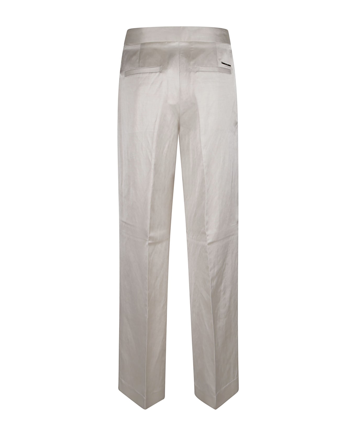 Calvin Klein Shiny Viscose Tailored Wide Leg Trousers - Grey