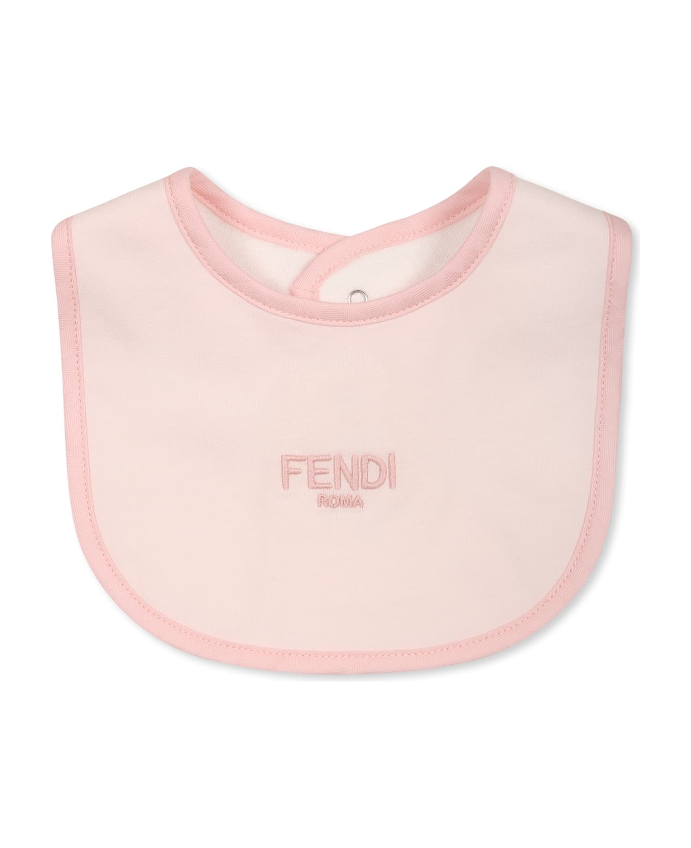 Fendi Pink Babygrow Set For Baby Girl With Ff - Pink