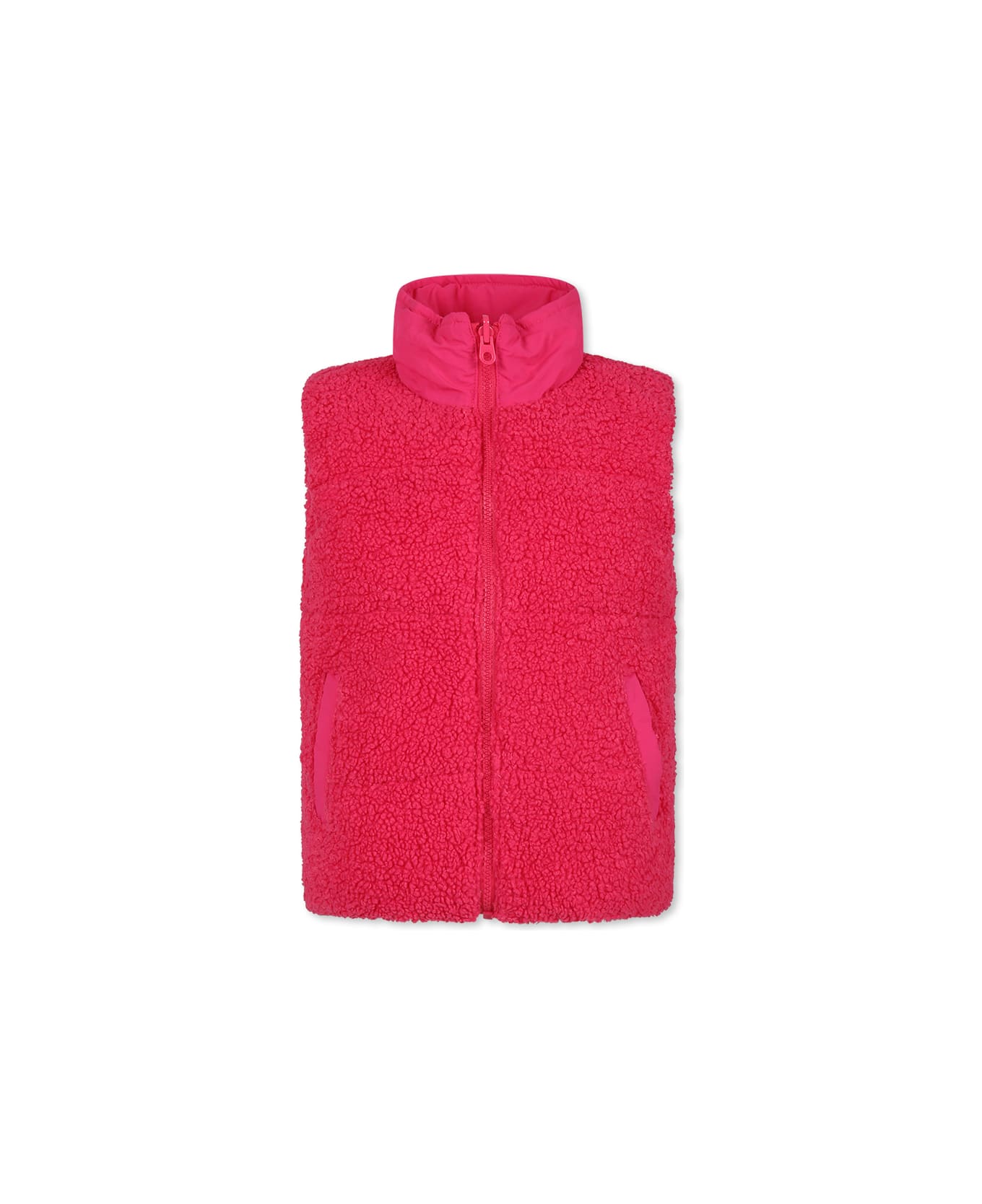 Marc Jacobs Pink Reversible Vest For Girl With Logo - Fuchsia