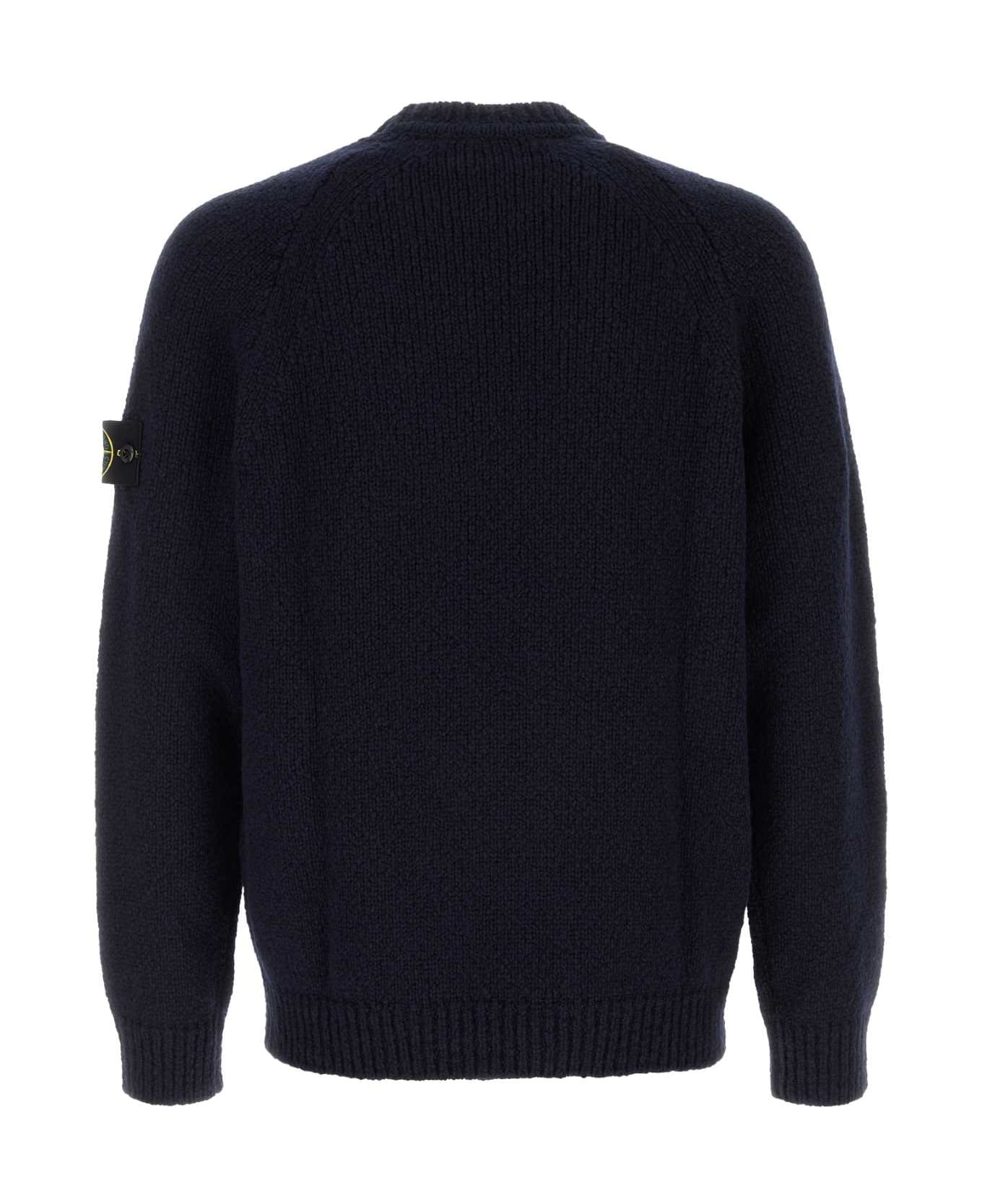 Stone Island Midnight Blue Wool Blend Sweater - NAVYBLUE