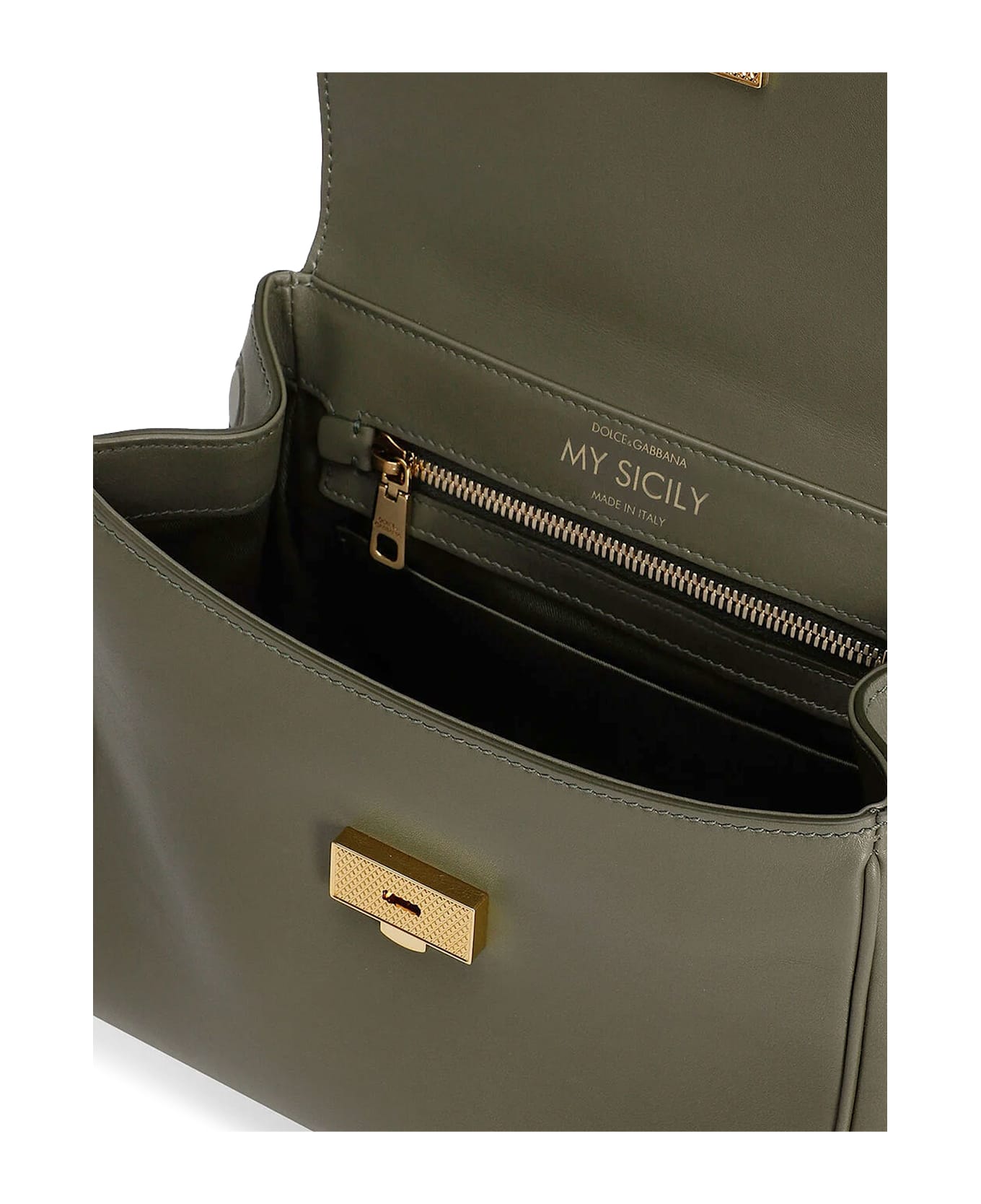 Dolce & Gabbana My Sicily Leather Crossbody Bag - Green