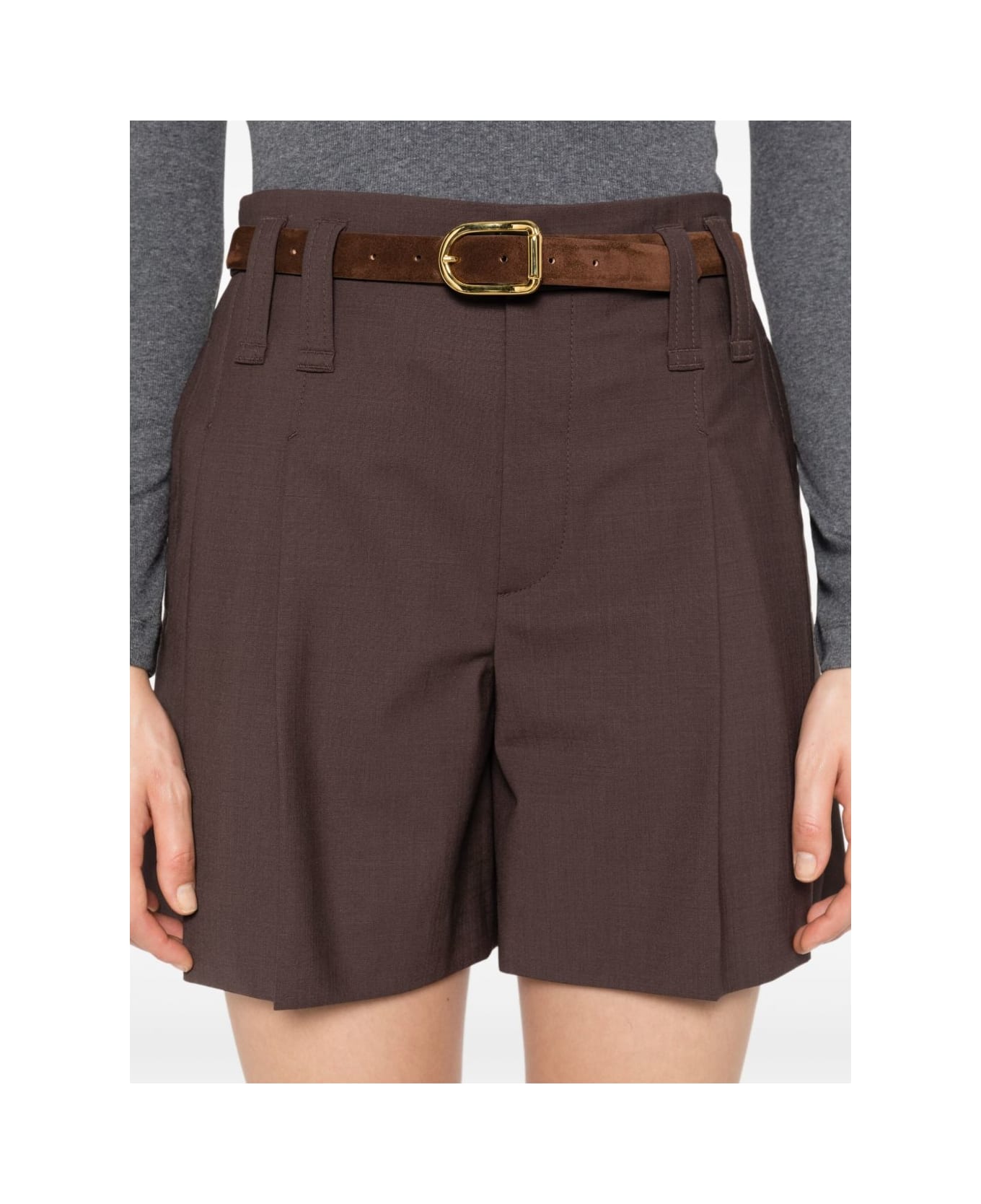 Brunello Cucinelli Wool Blend Shorts - Brown