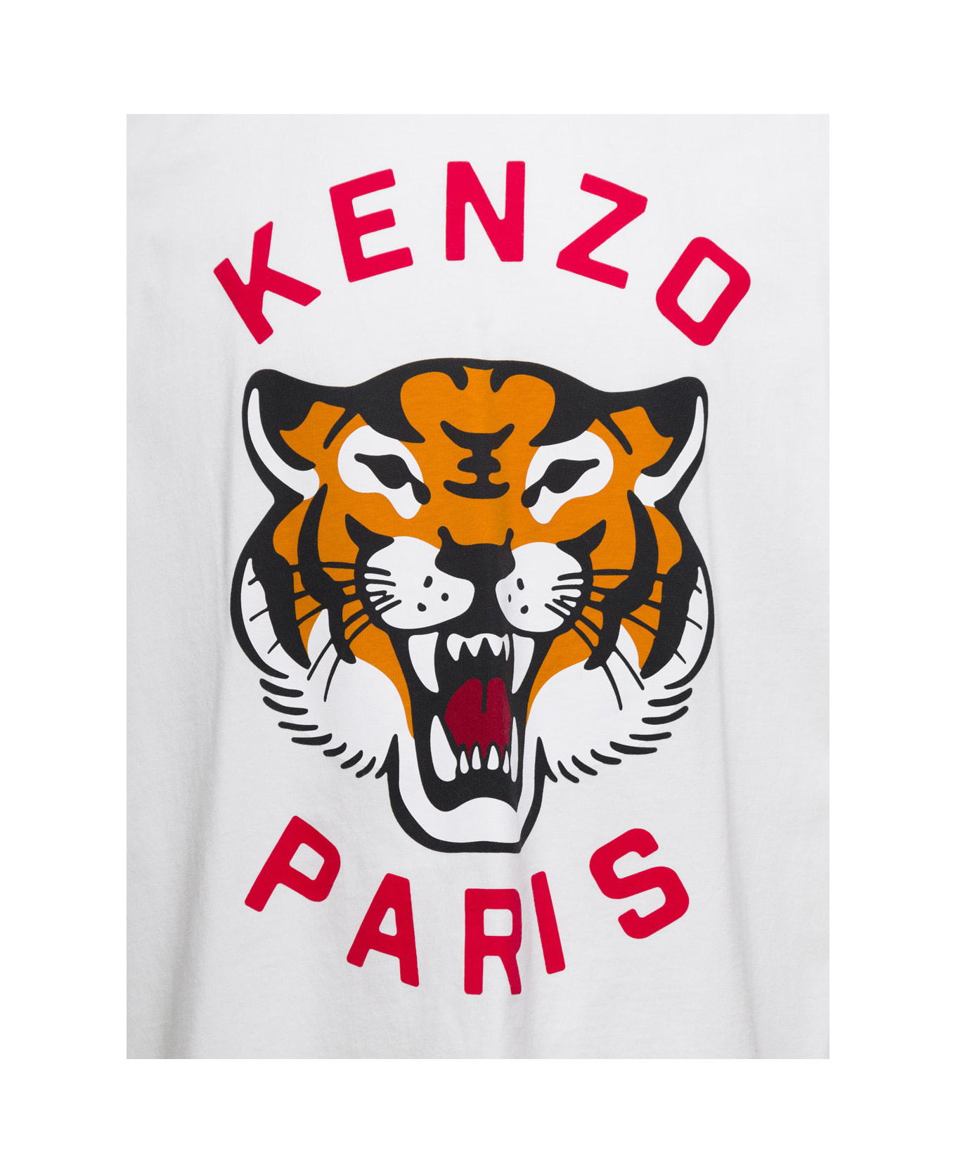 Kenzo White Oversize T-shirt With Printed Logo In Cotton Man - White