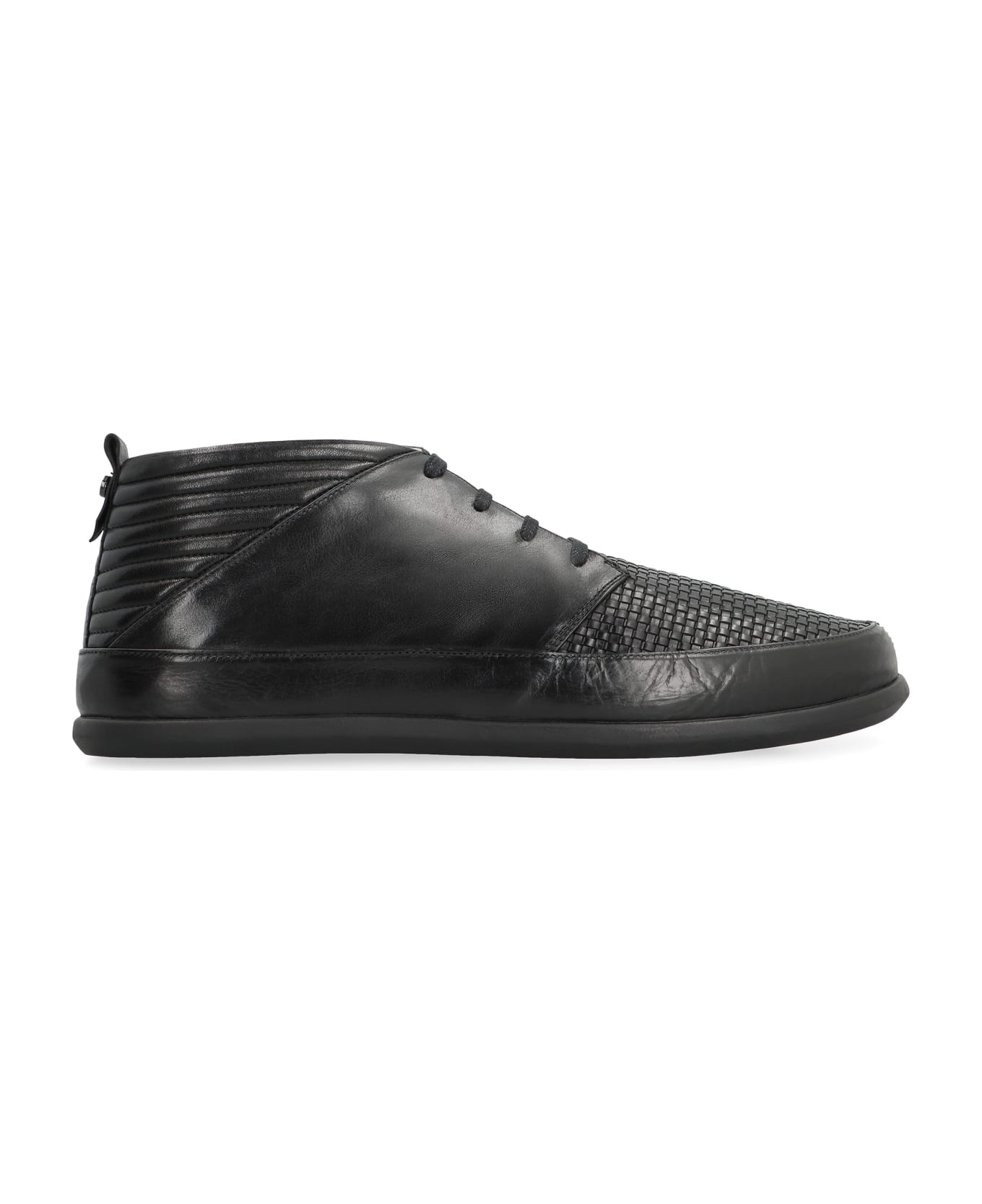 Volta Leather Mid-top Sneakers - black