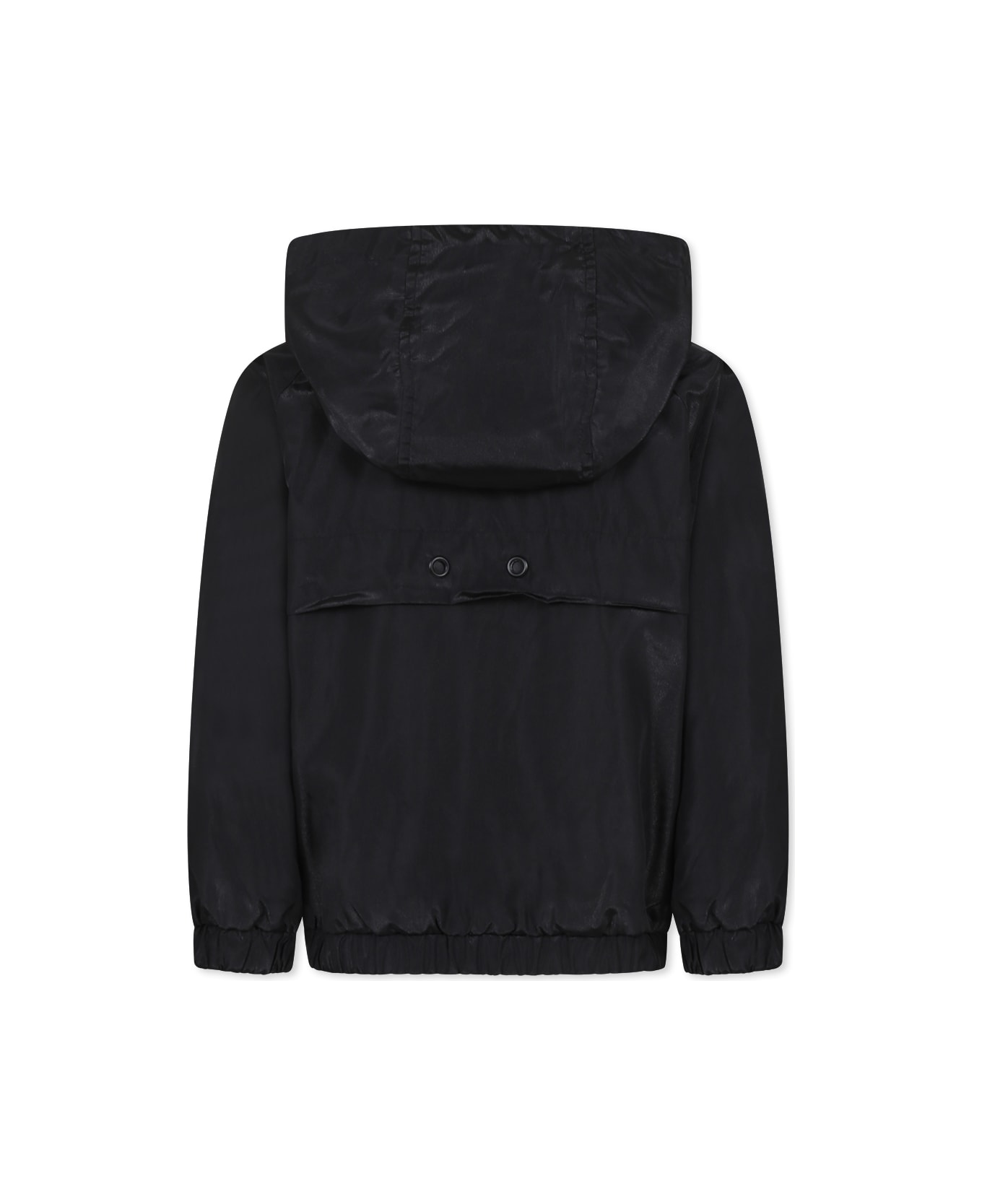 DKNY Black Windbreaker Jacket For Girl With Logo - Black