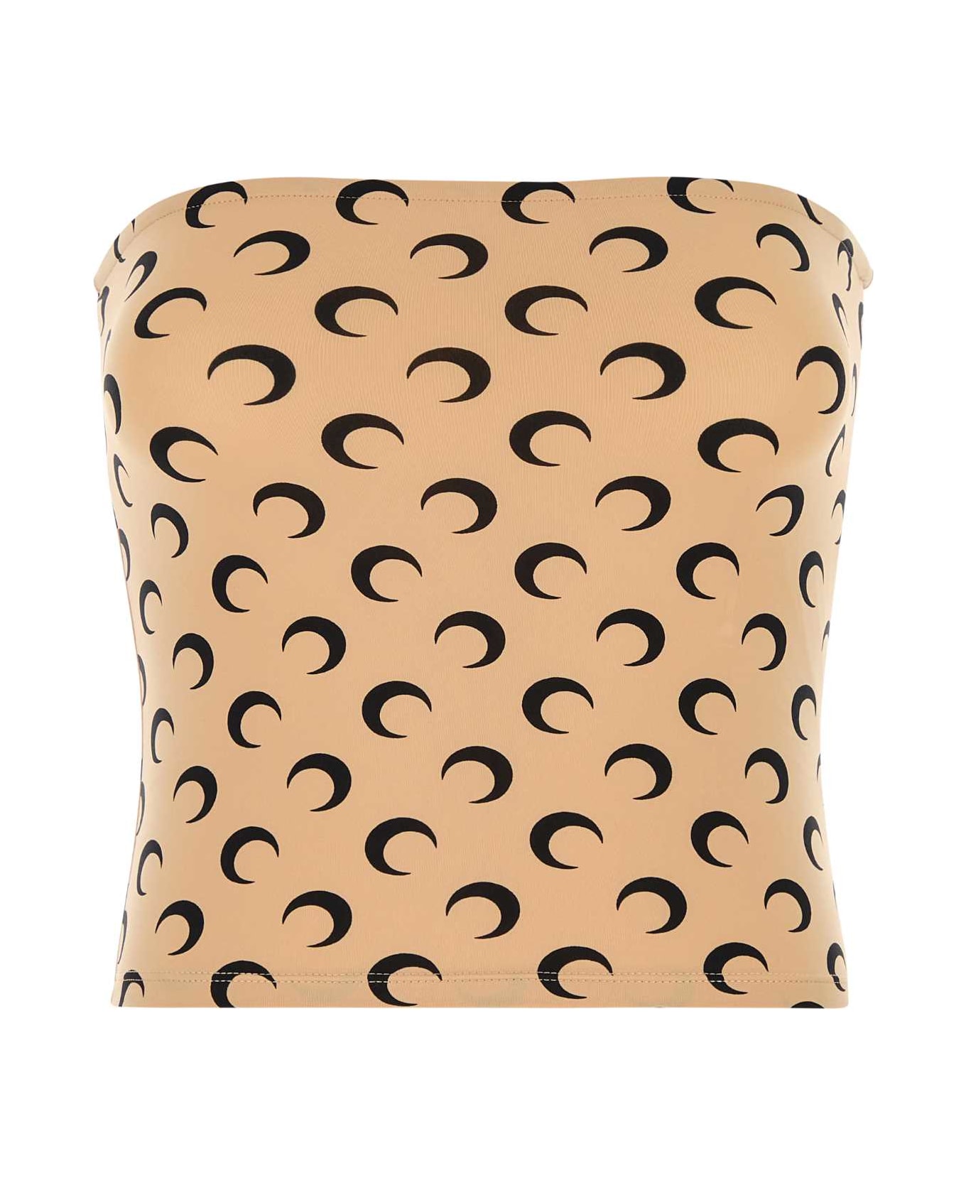 Printed Stretch Nylon Crop Top