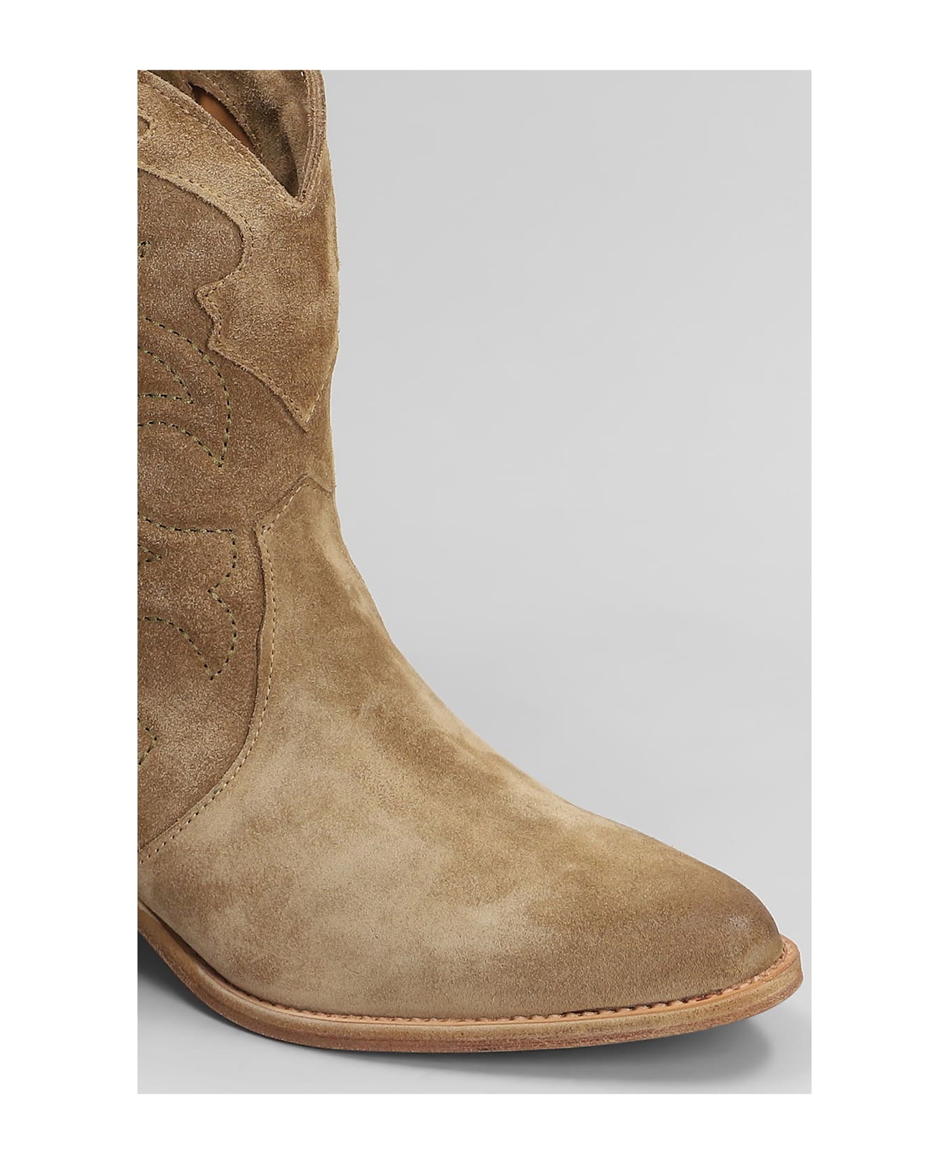 Julie Dee Texan Ankle Boots In Beige Suede - beige ブーツ
