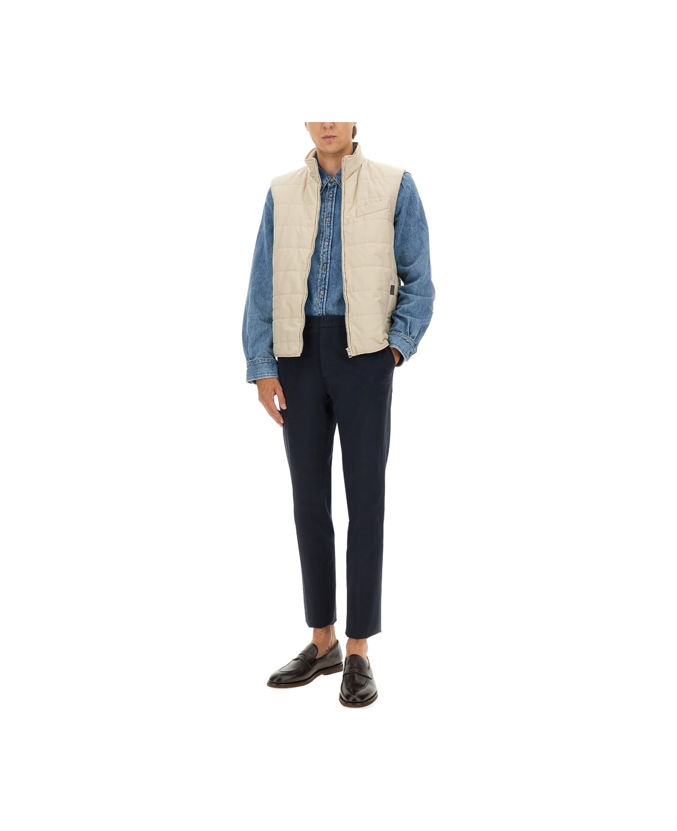 Fay Quilted Vest - BEIGE