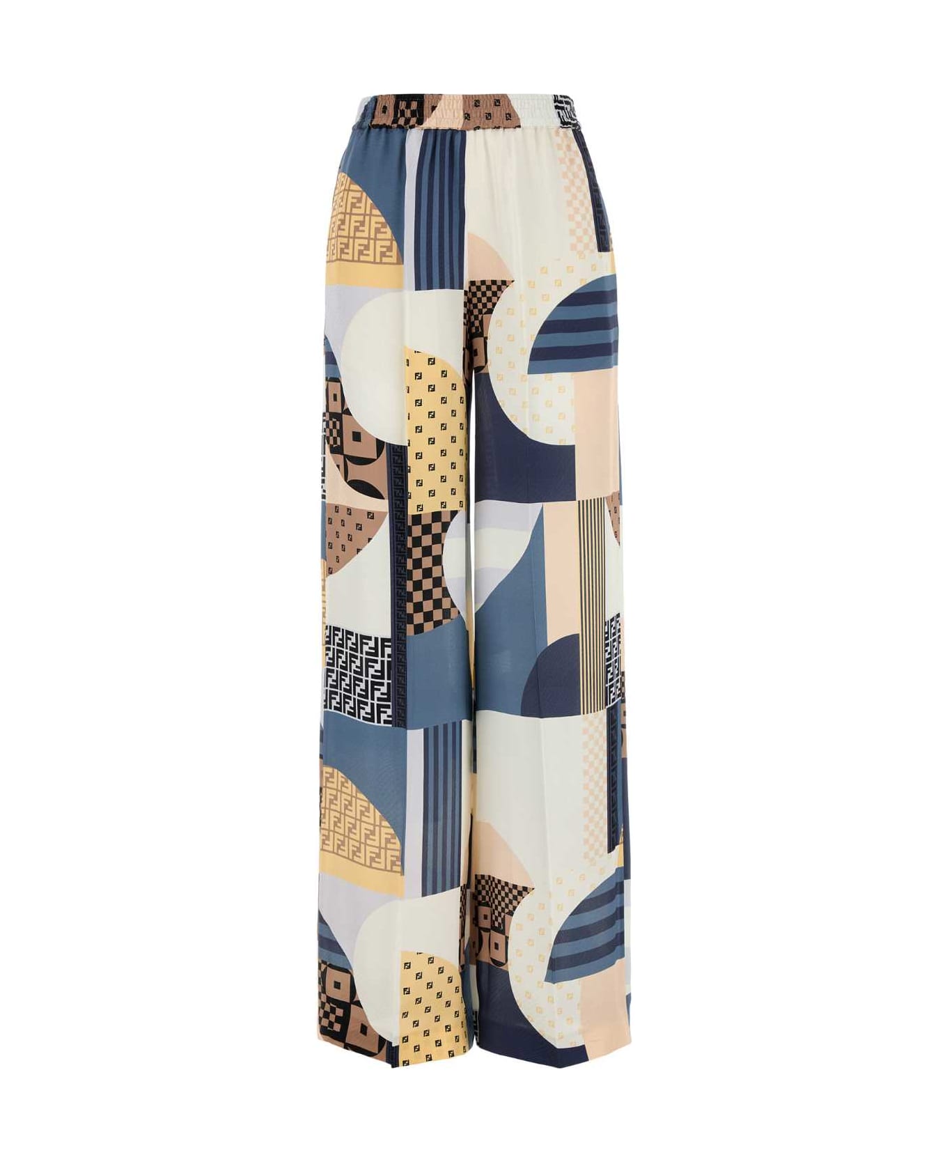 Fendi Printed Crepe Pyjama Pant - OCEAN-25