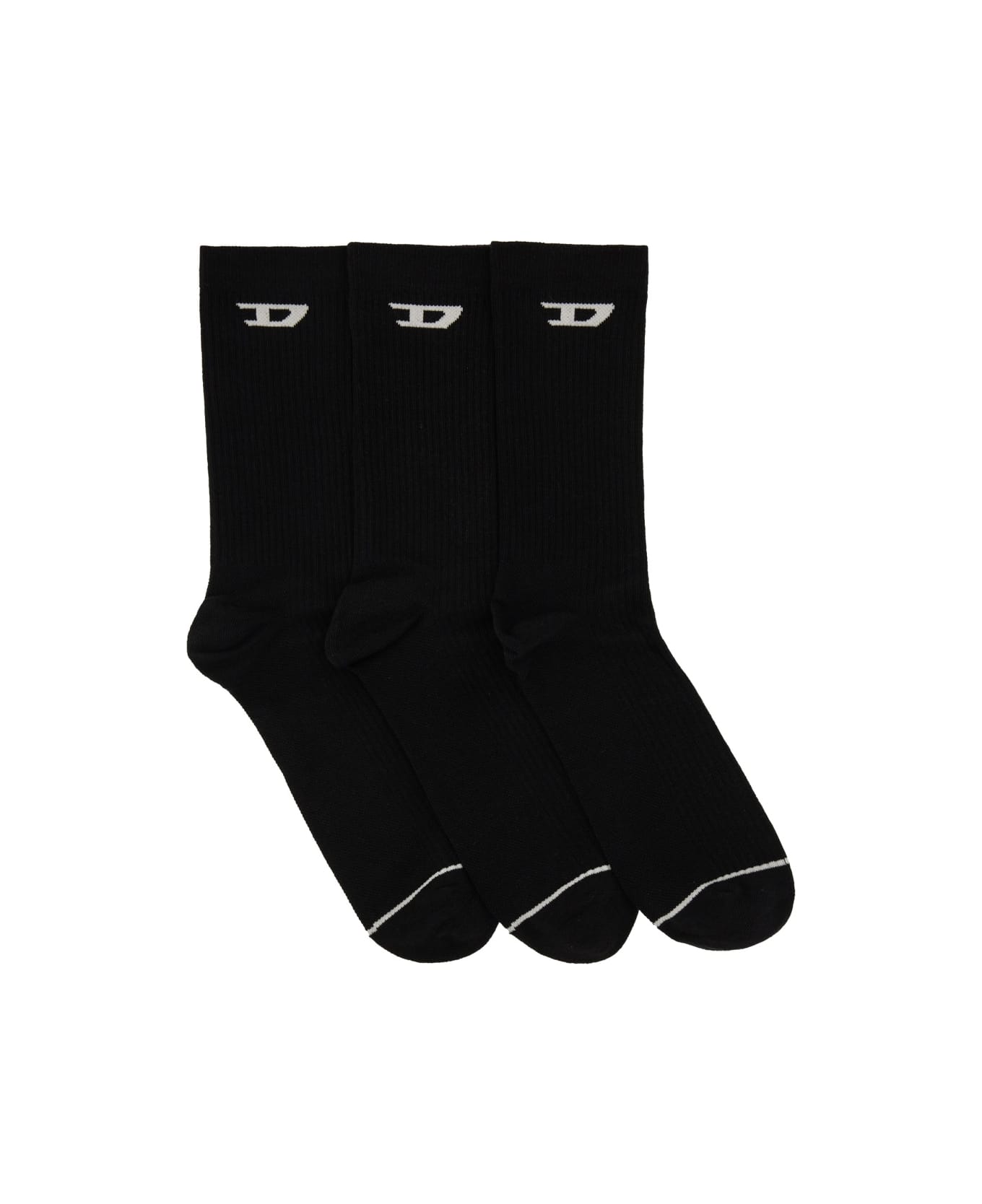 Diesel Set Of Three Socks - BLACK