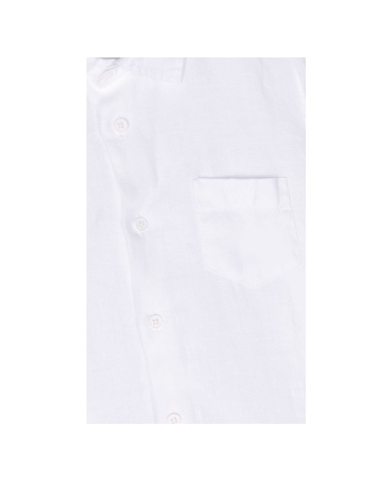 Il Gufo White Linen Shirt With Pocket - White