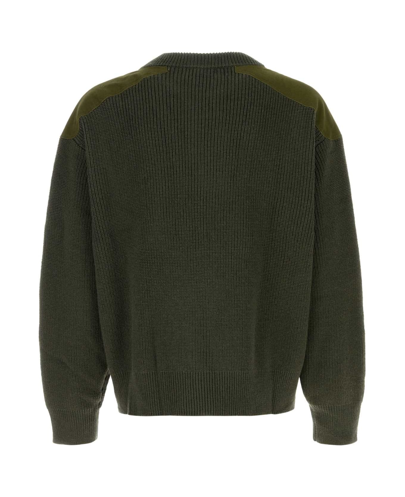 Gimaguas Olive Green Wool And Acrylic Guido Cardigan - GREEN