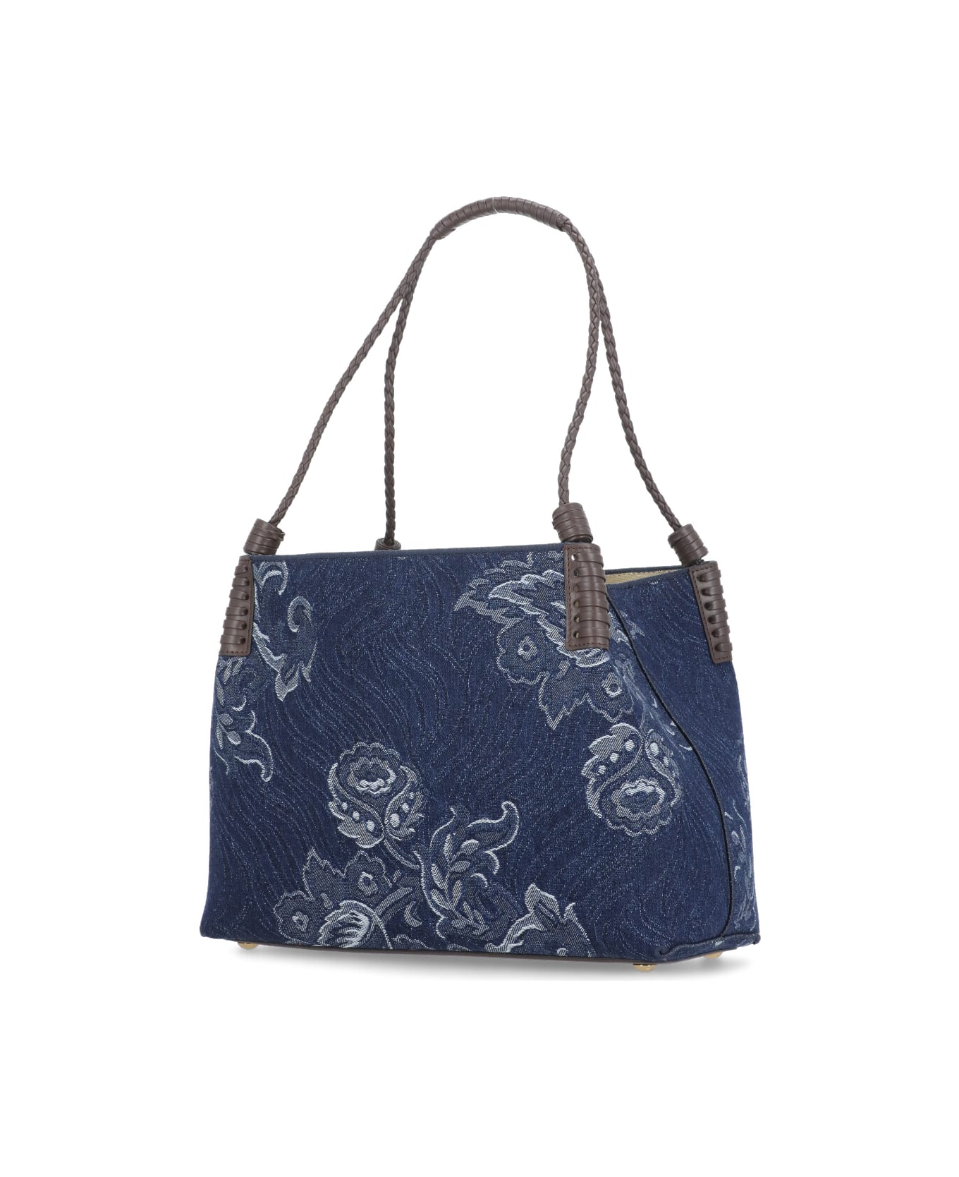 Etro Libra Media Denim Jacquard Bag - Blue